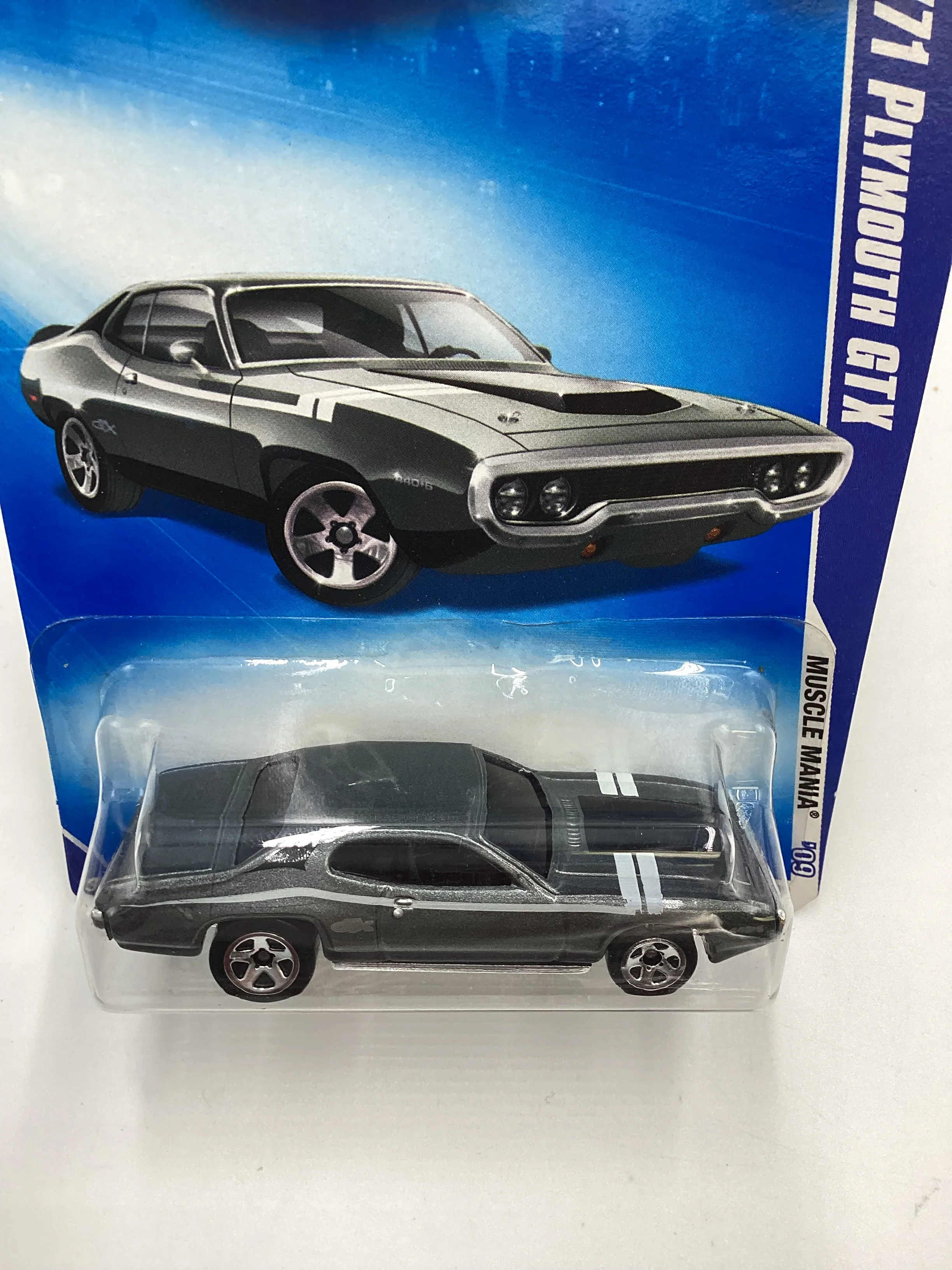 2009 Hot Wheels #80 71 Plymouth GTX Gray Kmart Exclusive 239B - Image 6
