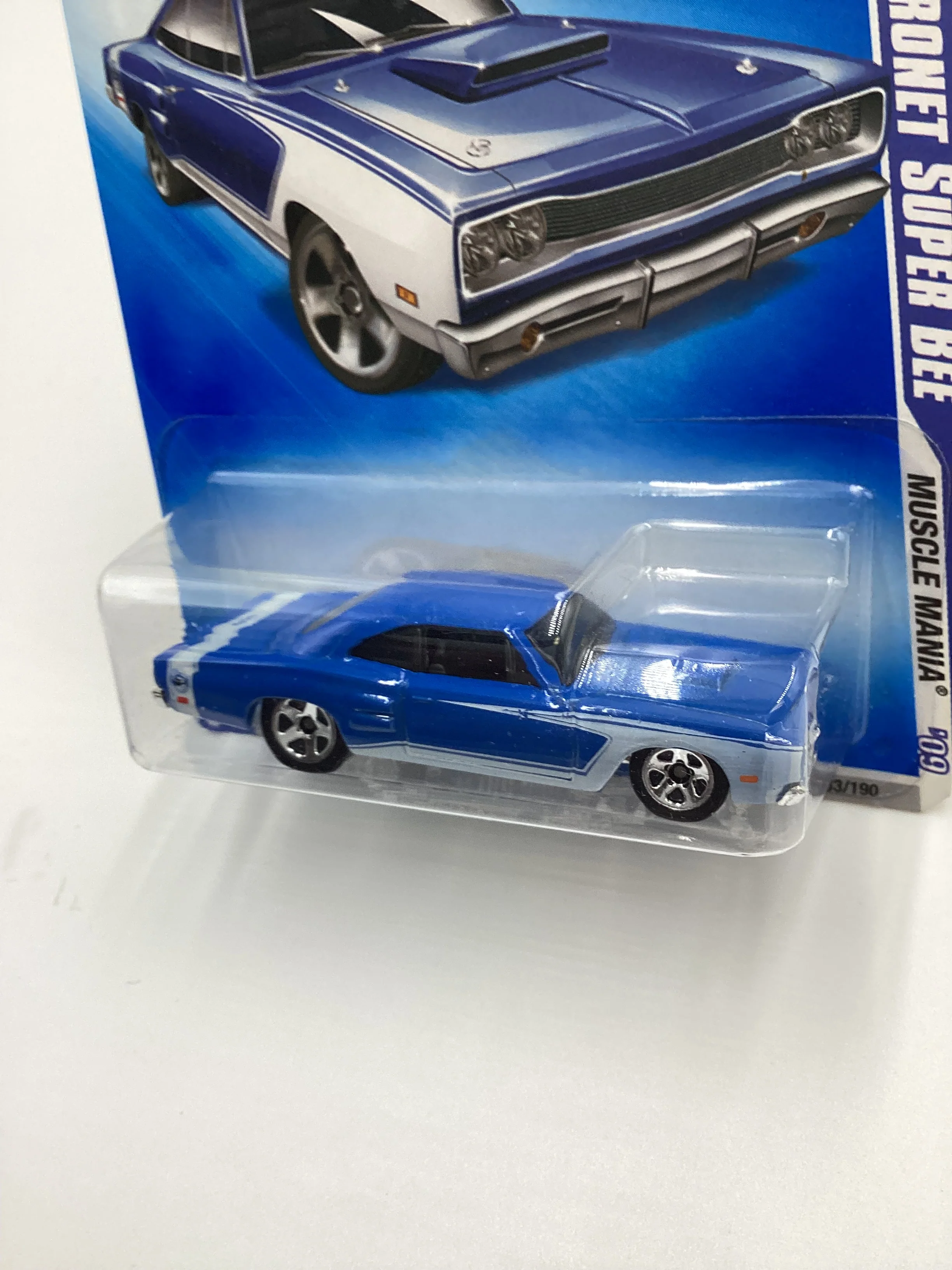 2009 Hot Wheels #083 69 Dodge Coronet Super Bee Blue 59C - Image 4