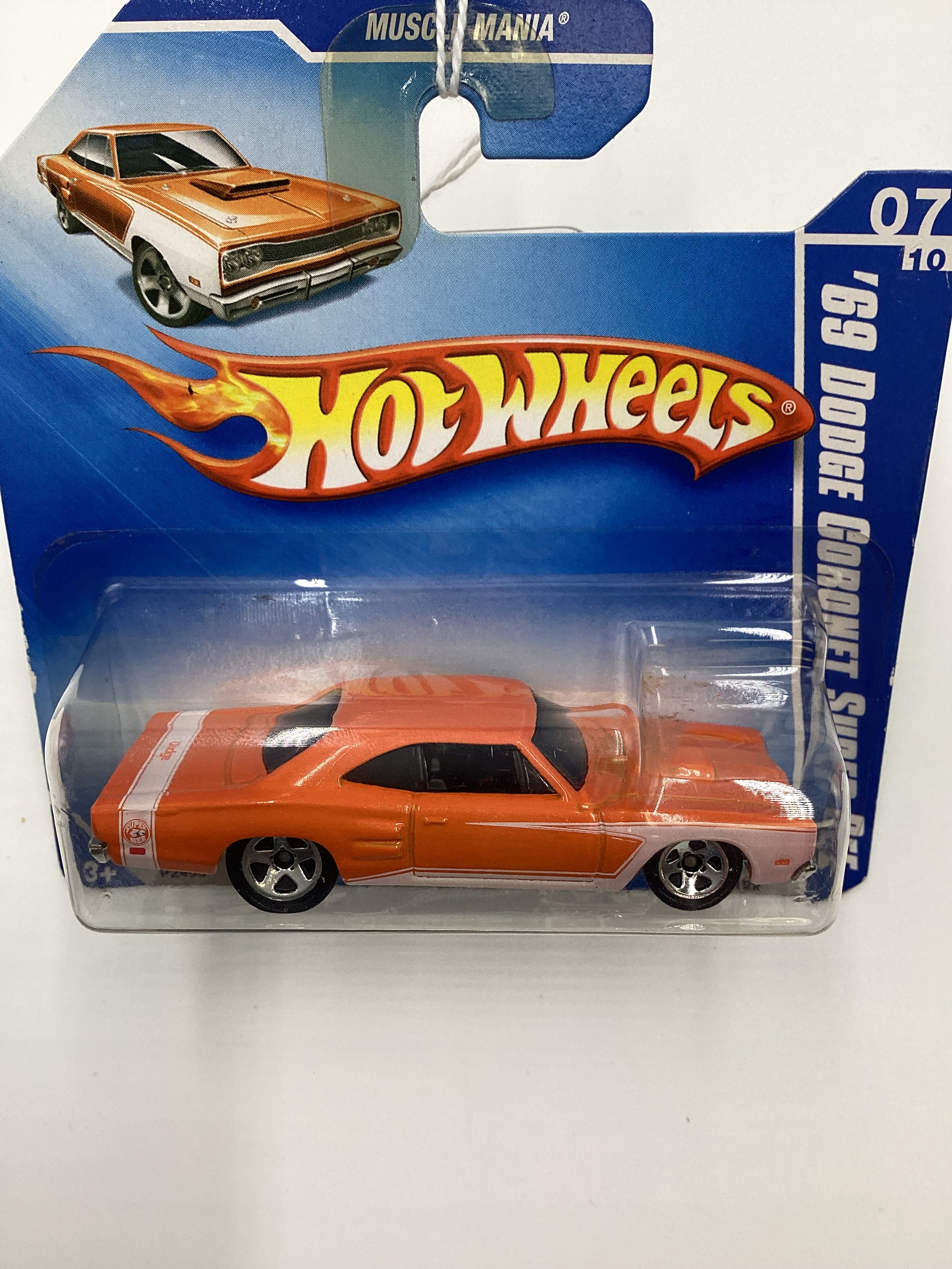 2009 Hot Wheels #083 69 Dodge Coronet Super Bee Orange Short Card 50E - Image 6