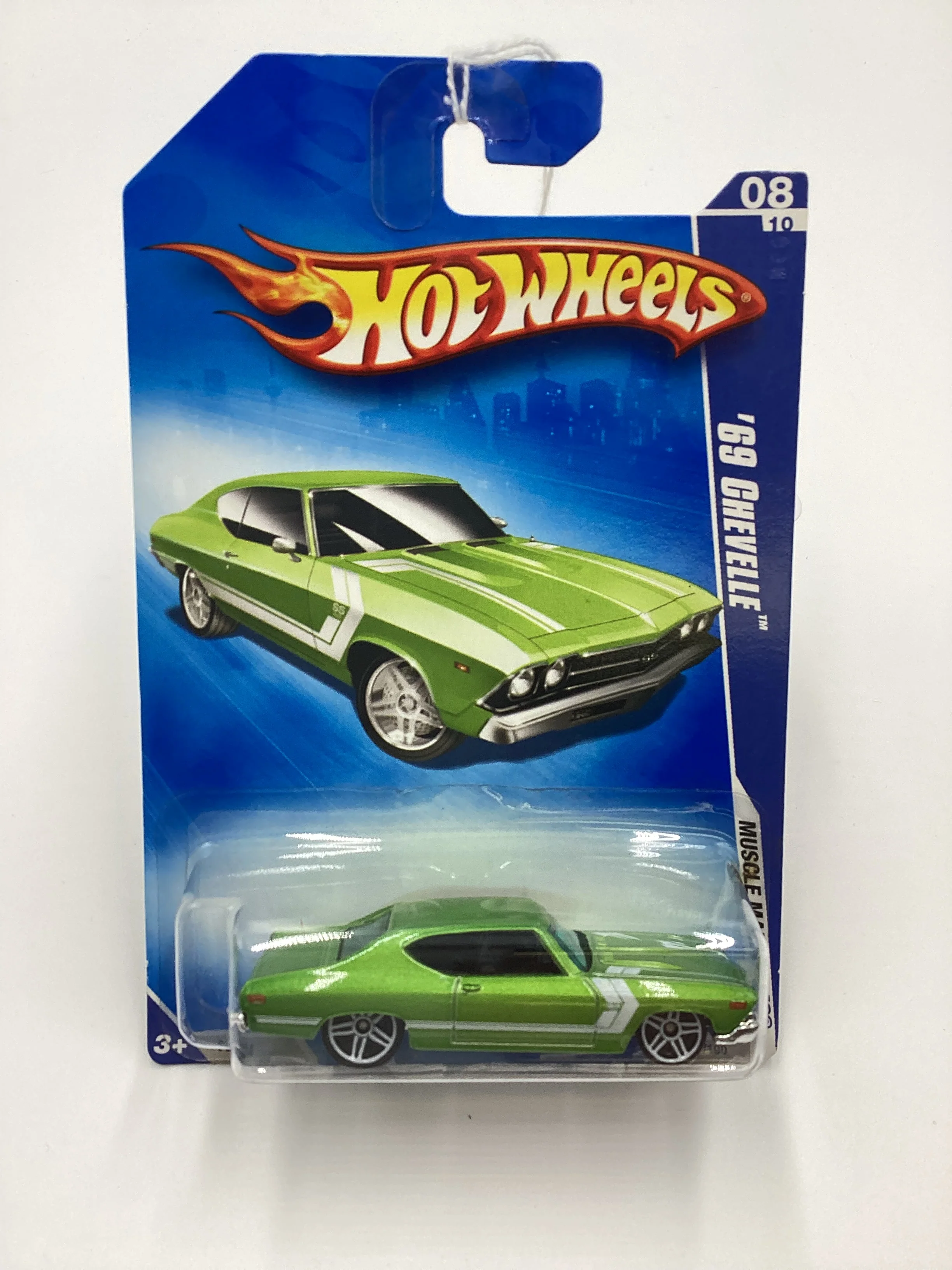 2009 Hot Wheels #084 69 Chevelle Green 5F - Image 2