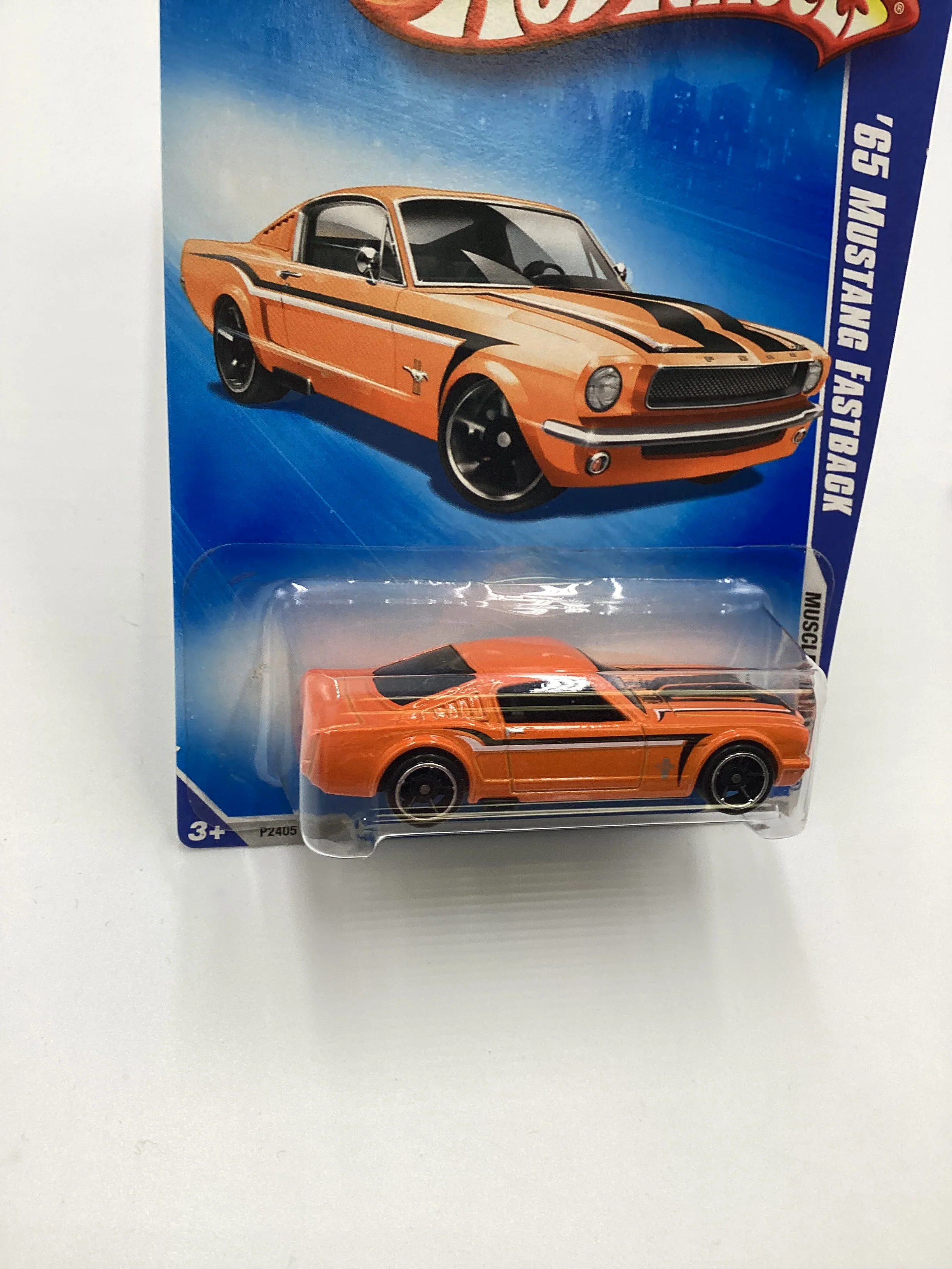 2009 Hot Wheels #085 65 Ford Mustang Fastback Orange Kmart Exclusive 240C - Image 5