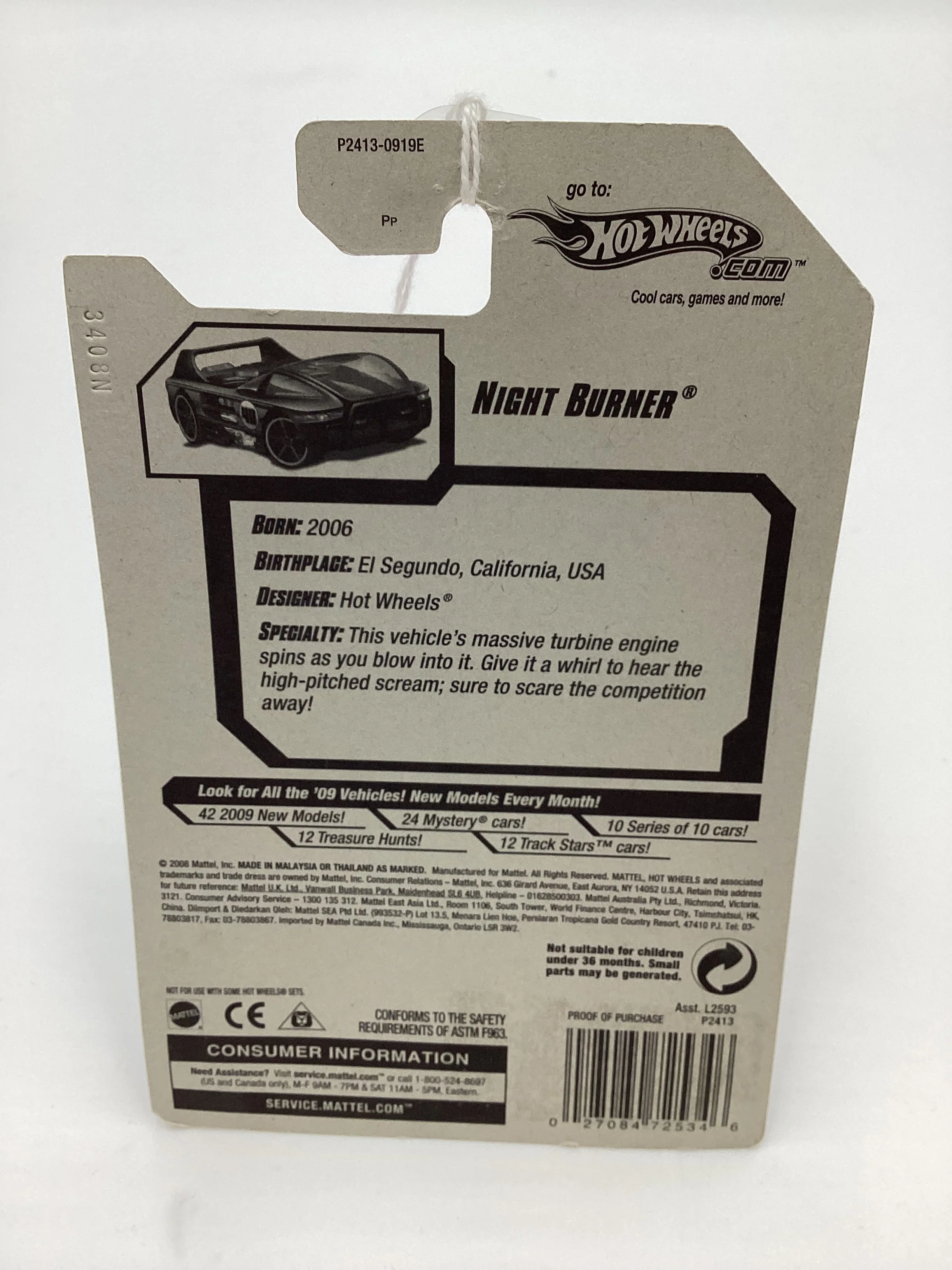 2009 Hot wheels #093 Night Burner Black HH1 - Image 7