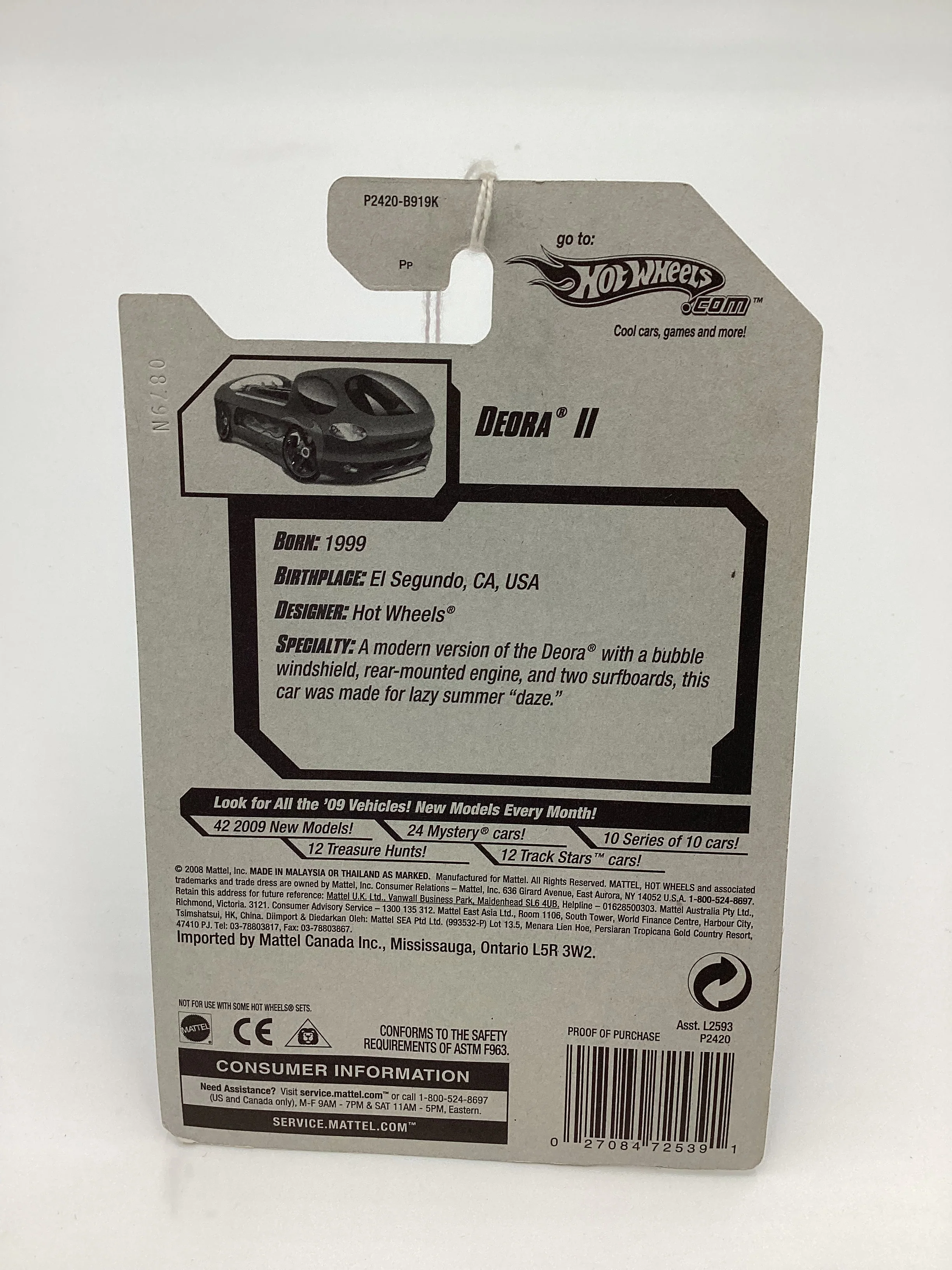 2009 Hot Wheels #100 Deora II Purple Walmart Exclusive 238F - Image 7
