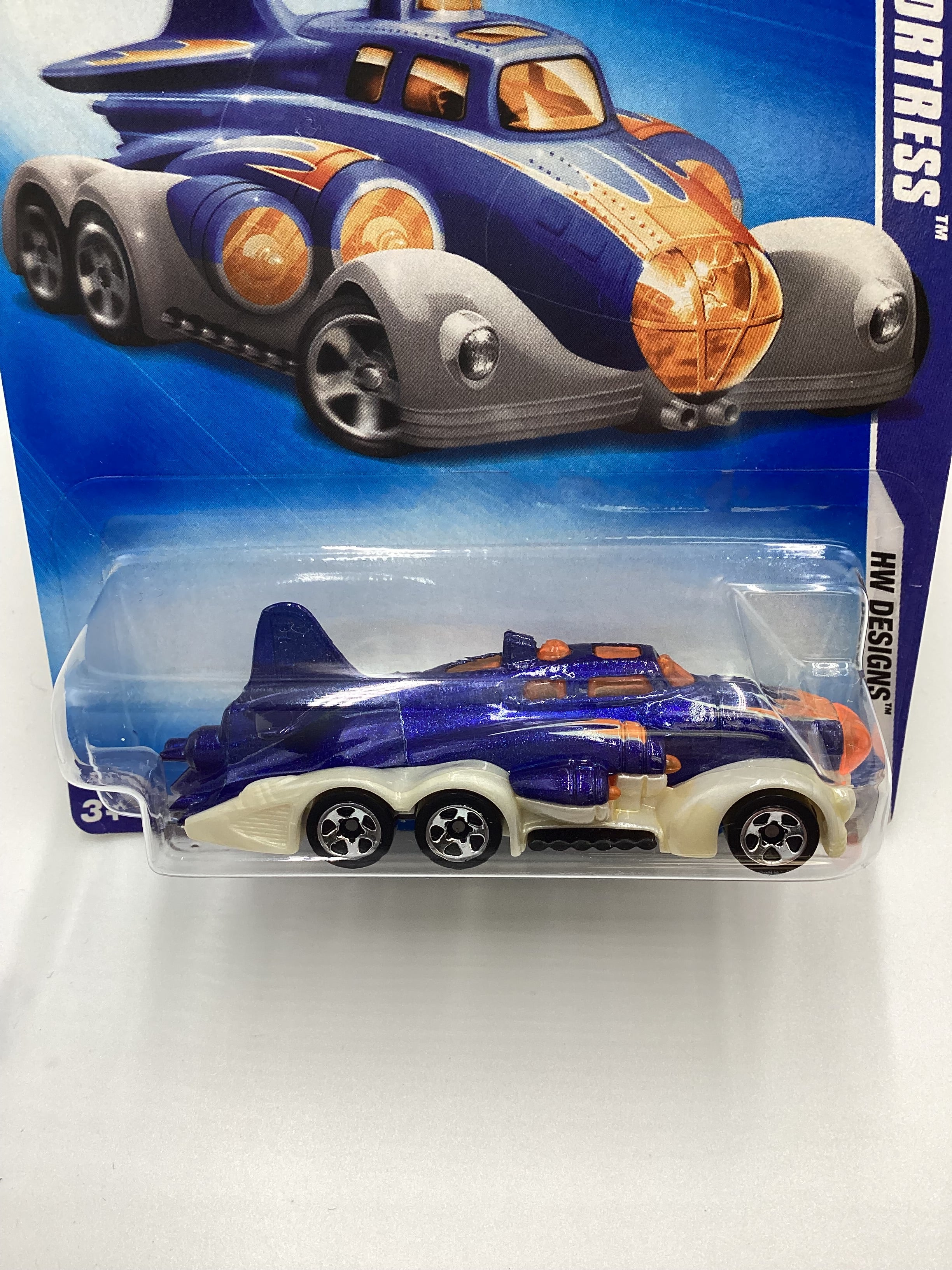 2009 Hot Wheels #102 Fast Fortress Blue SS6 - Image 3