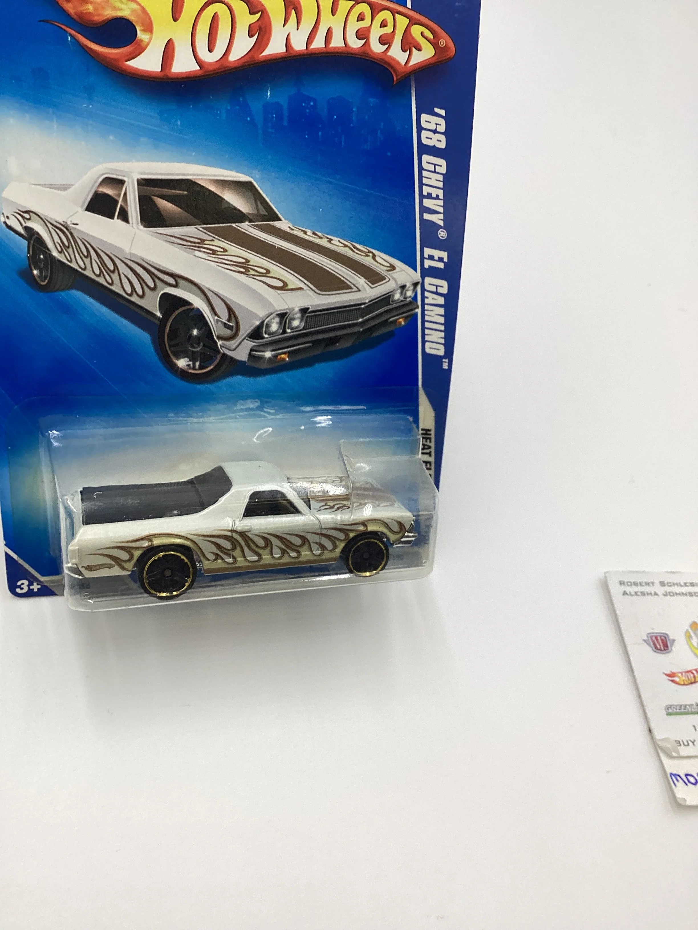 2009 Hot Wheels #118 68 Chevy El Camino White Walmart Exclusive 239A - Image 5