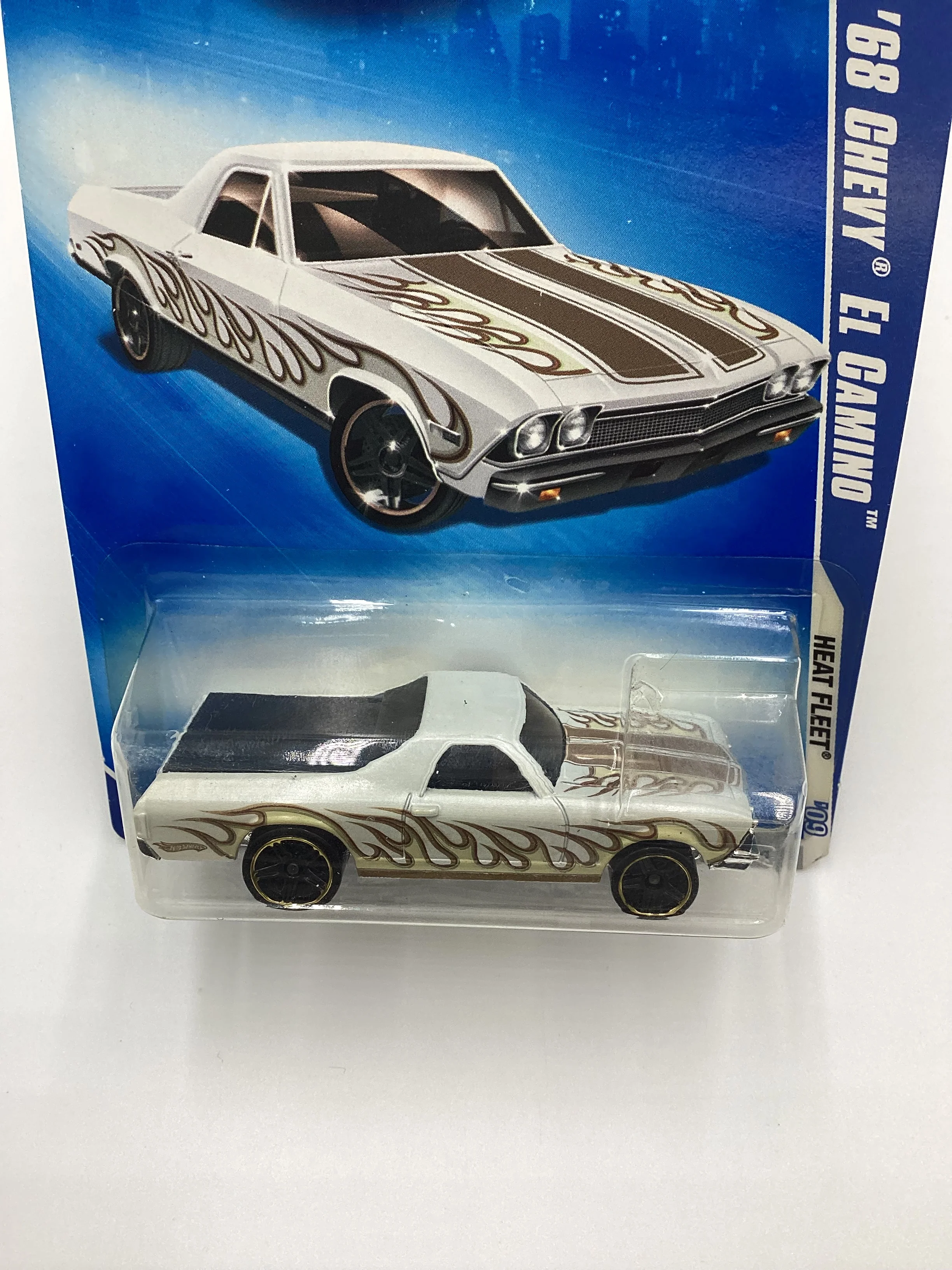 2009 Hot Wheels #118 68 Chevy El Camino White Walmart Exclusive 239A - Image 6