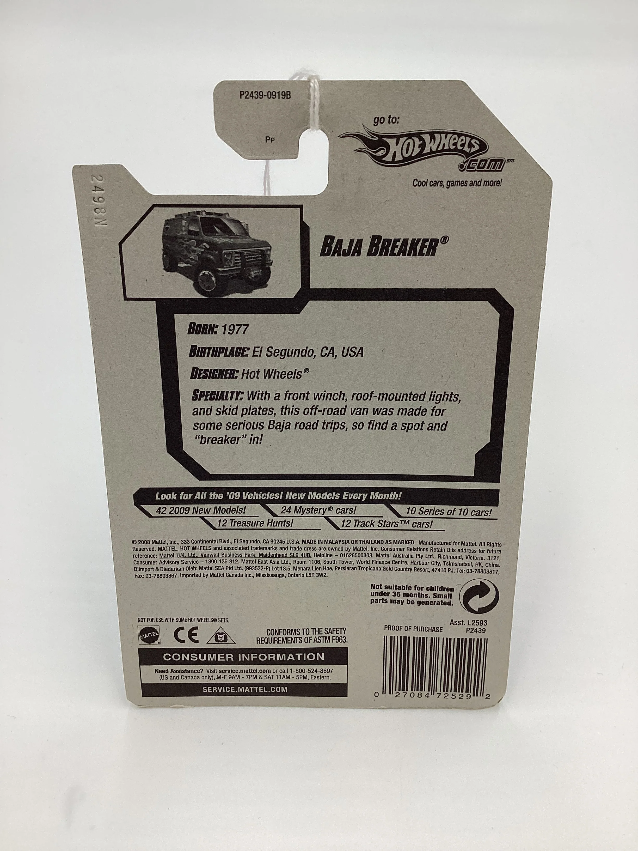 2009 Hot Wheels #119 Baja Breaker Purple - Image 7