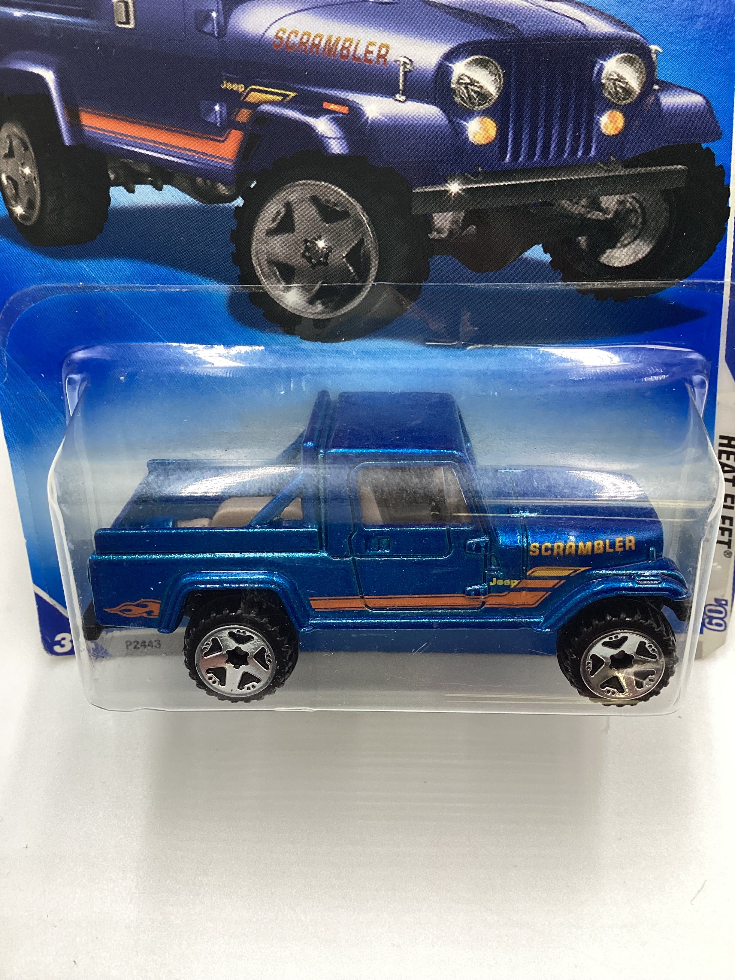 2009 Hot Wheels #123 Jeep Scrambler Blue 42B - Image 3