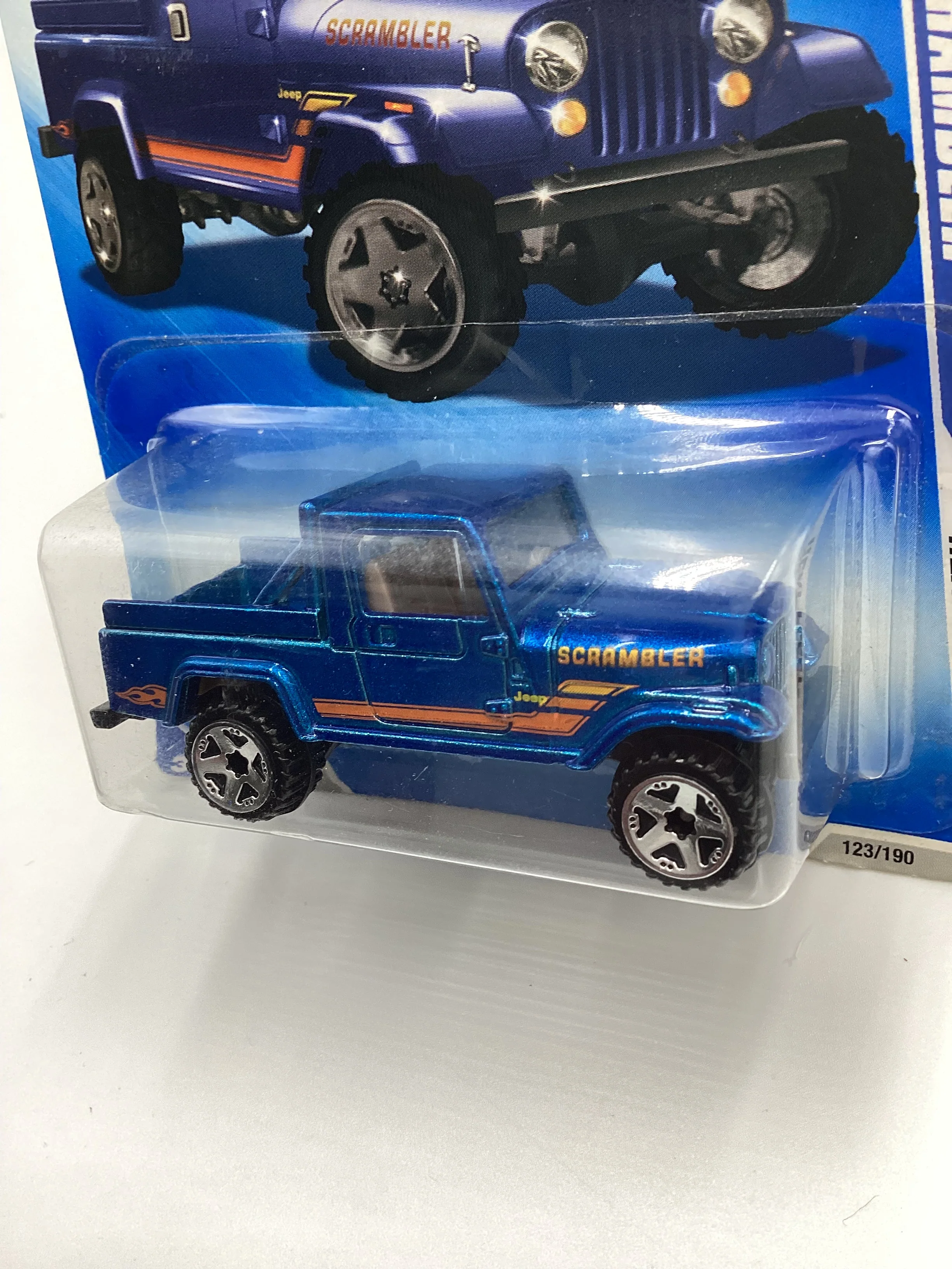 2009 Hot Wheels #123 Jeep Scrambler Blue 42B - Image 4