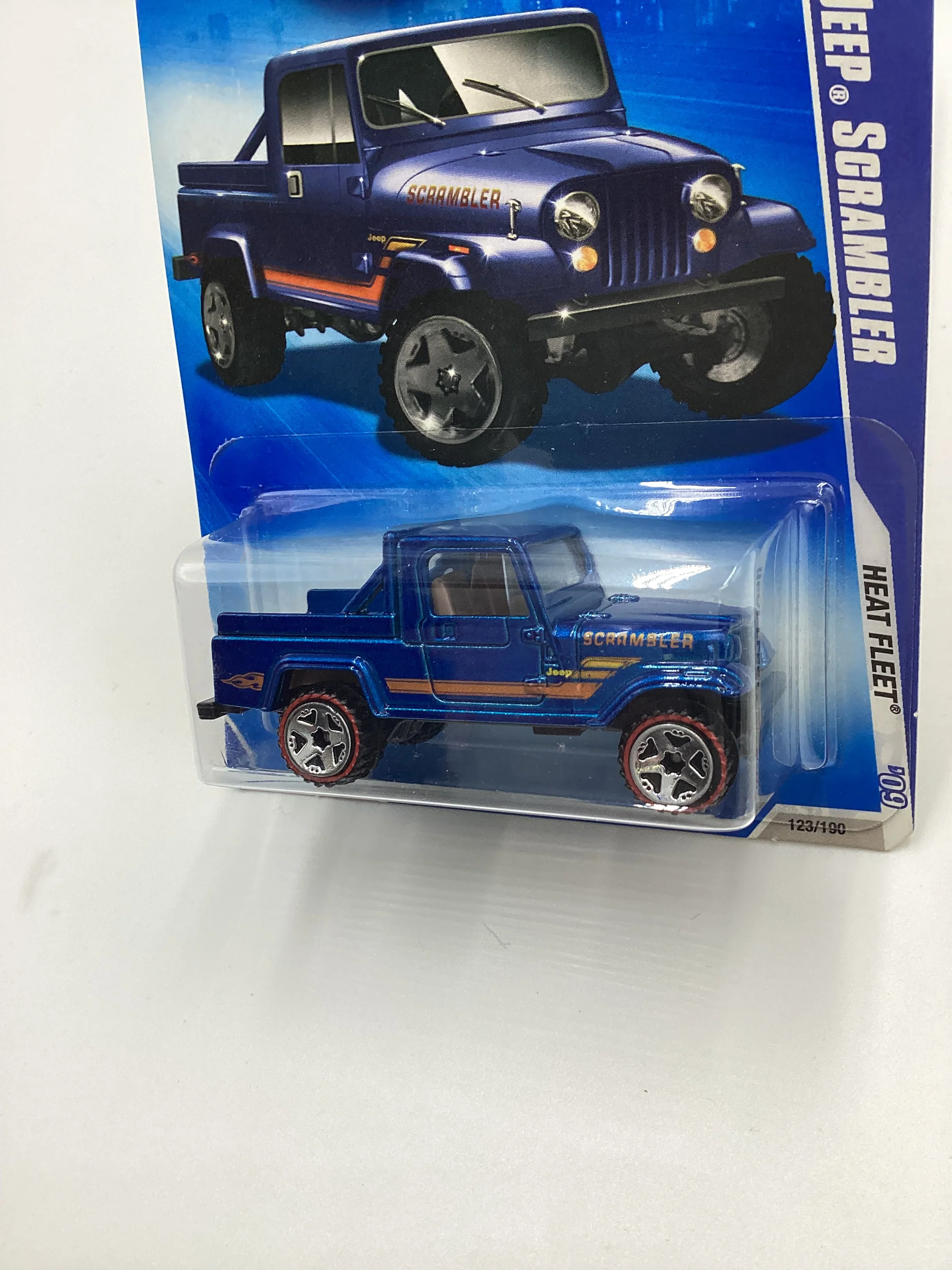 2009 Hot Wheels #123 Jeep Scrambler Blue Redline Tires Walmart Exclusive 237F - Image 4