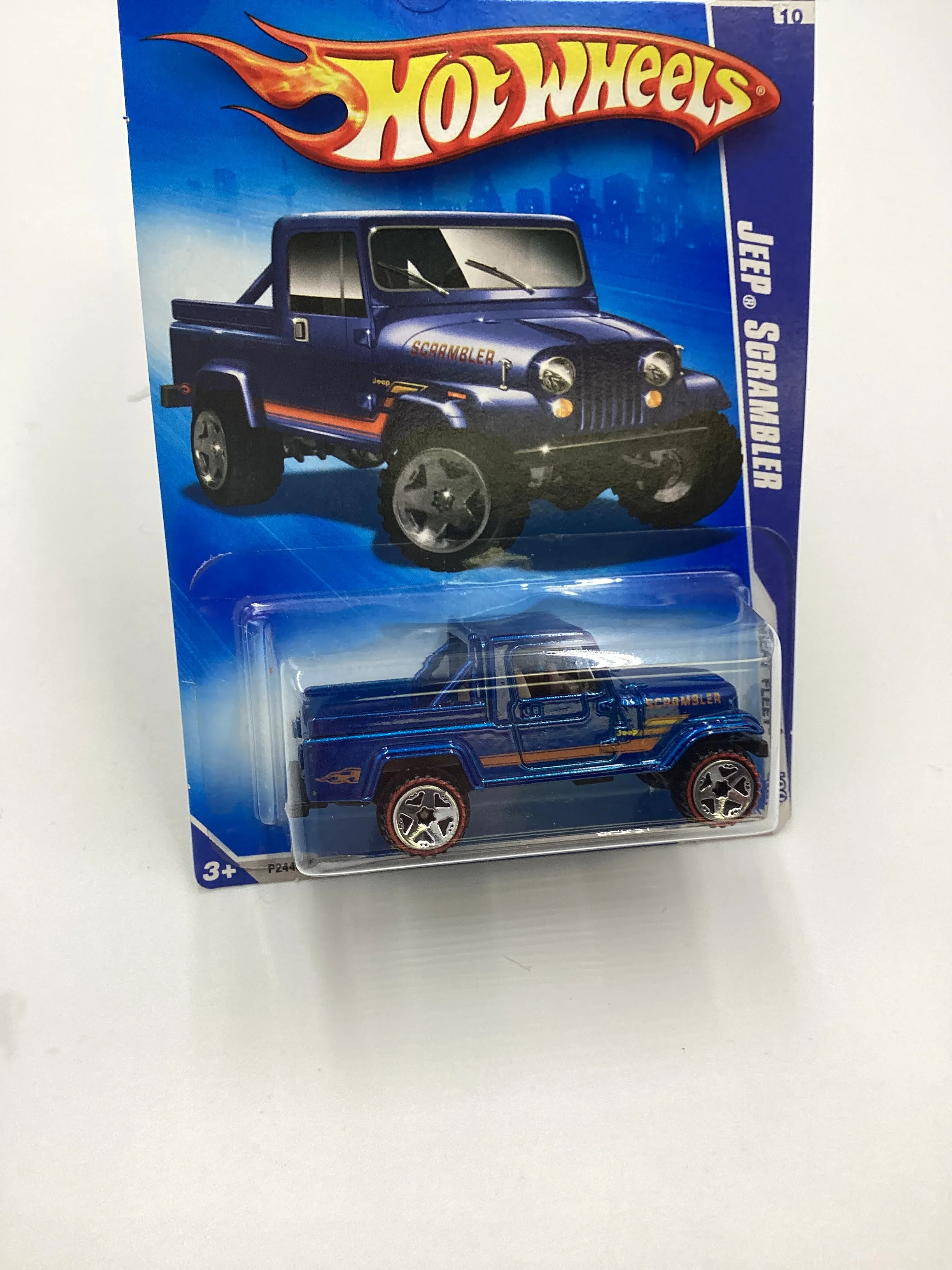 2009 Hot Wheels #123 Jeep Scrambler Blue Redline Tires Walmart Exclusive 237F - Image 5