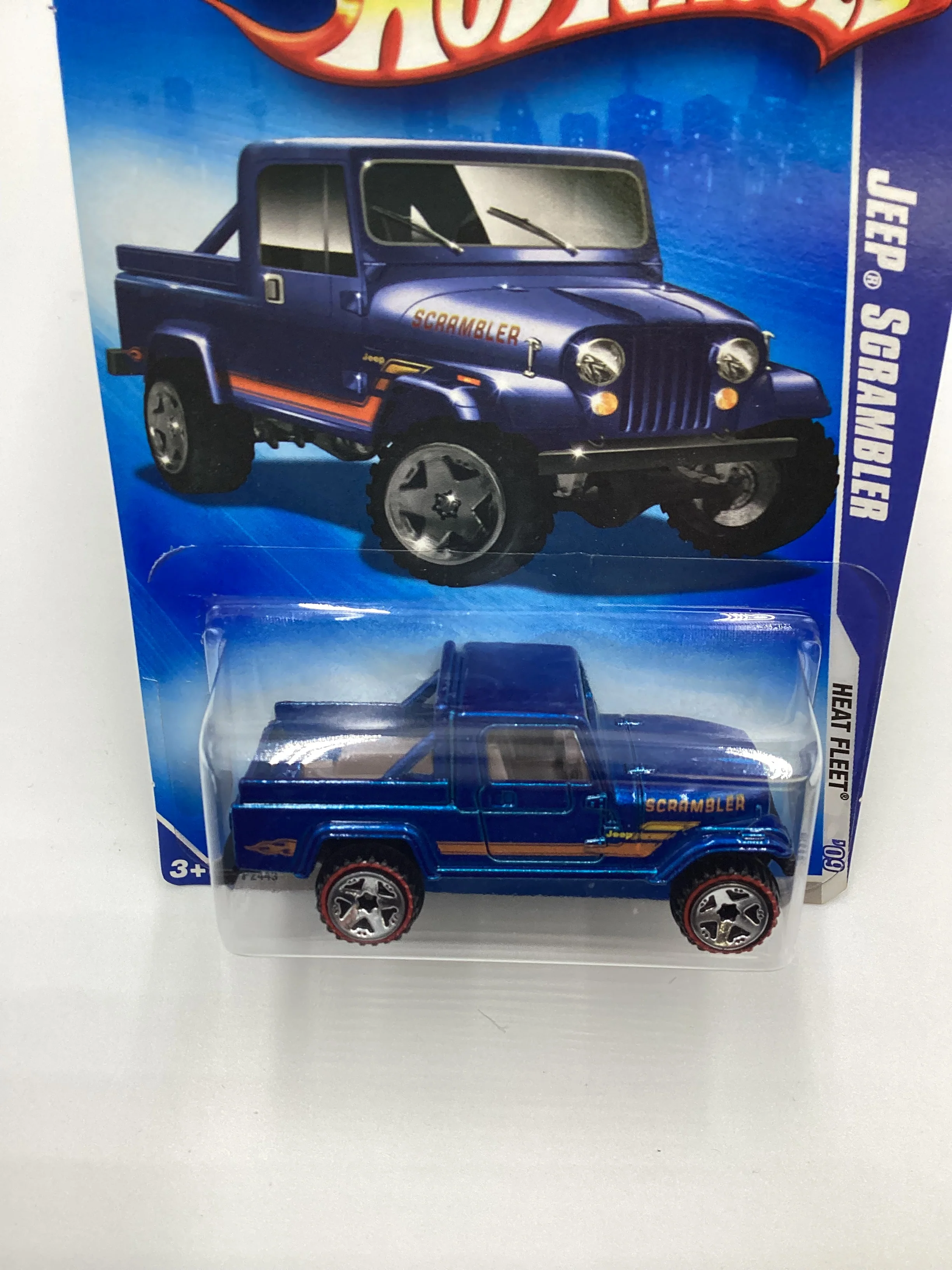2009 Hot Wheels #123 Jeep Scrambler Blue Redline Tires Walmart Exclusive 237F - Image 6