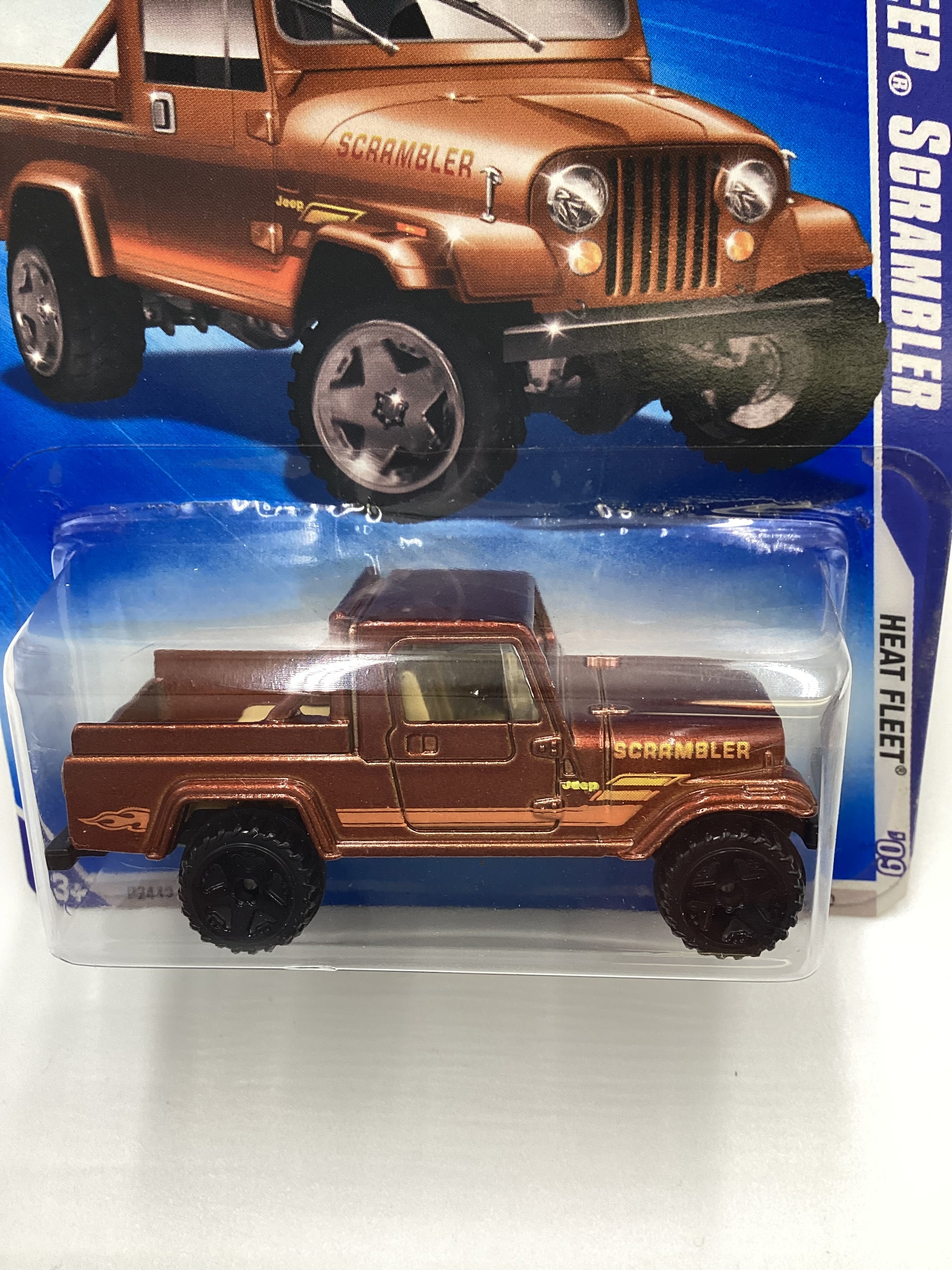 2009 Hot Wheels #123 Jeep Scrambler Brown 42B - Image 3