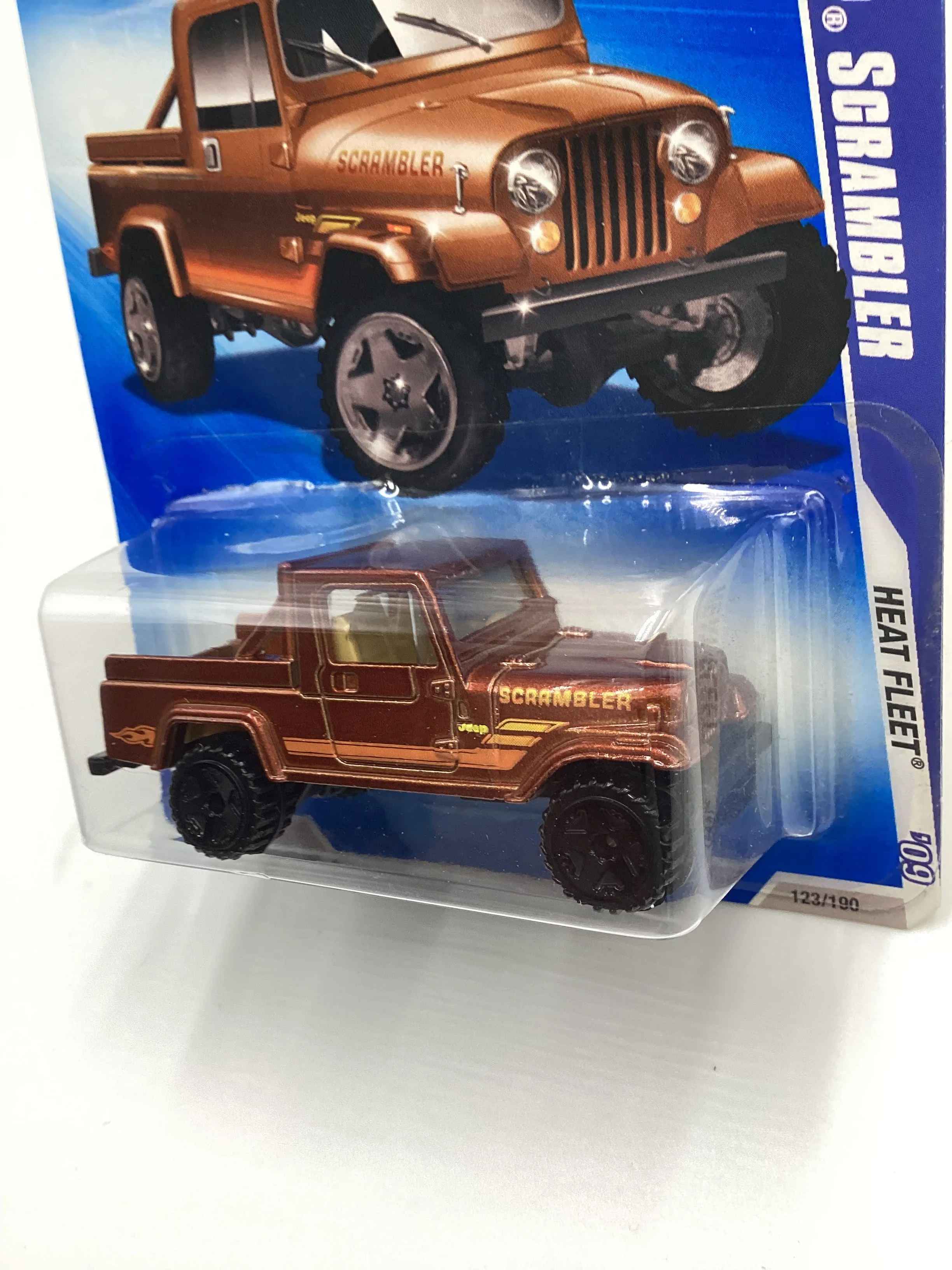 2009 Hot Wheels #123 Jeep Scrambler Brown 42B - Image 4