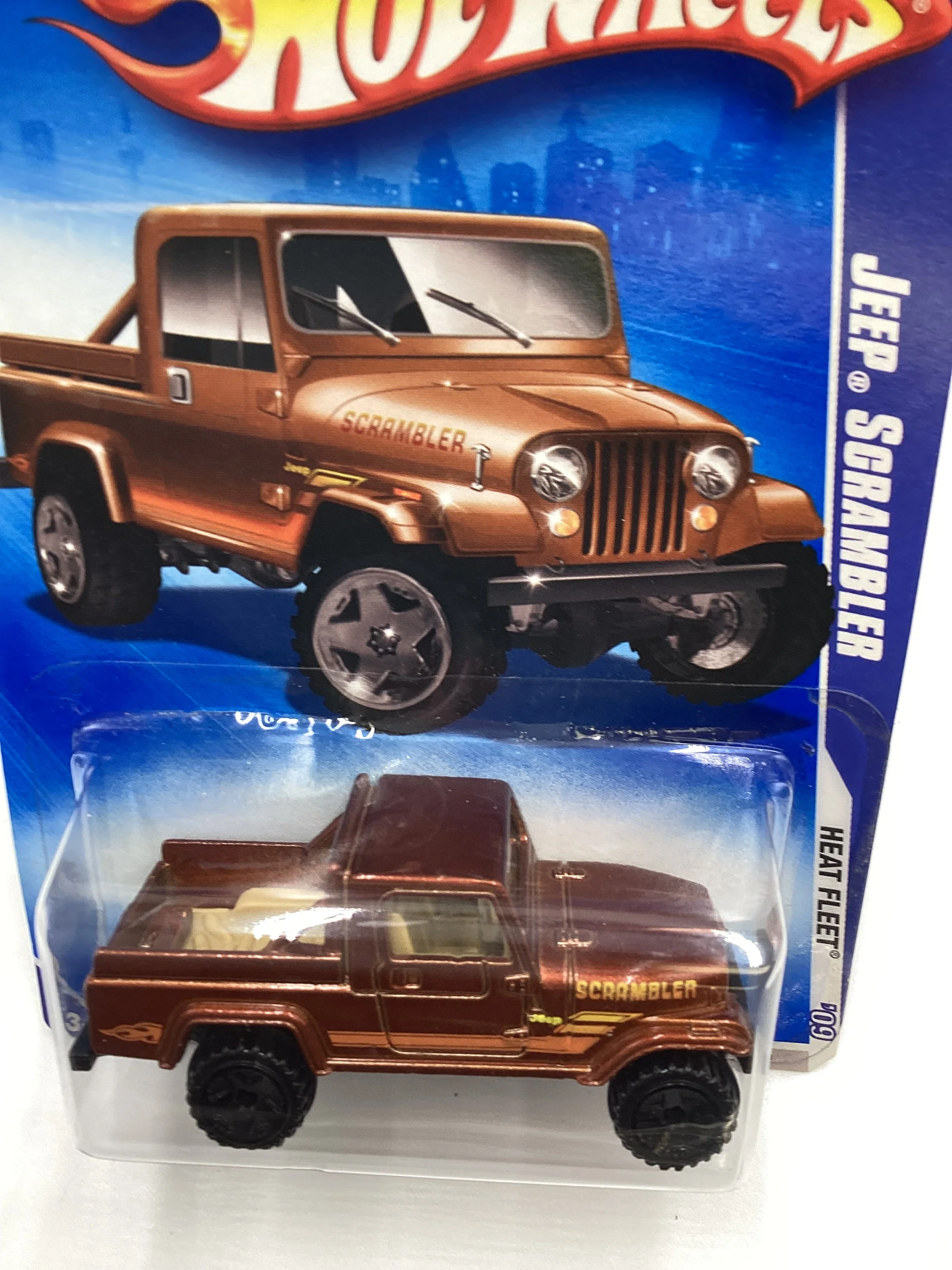 2009 Hot Wheels #123 Jeep Scrambler Brown 42B - Image 6