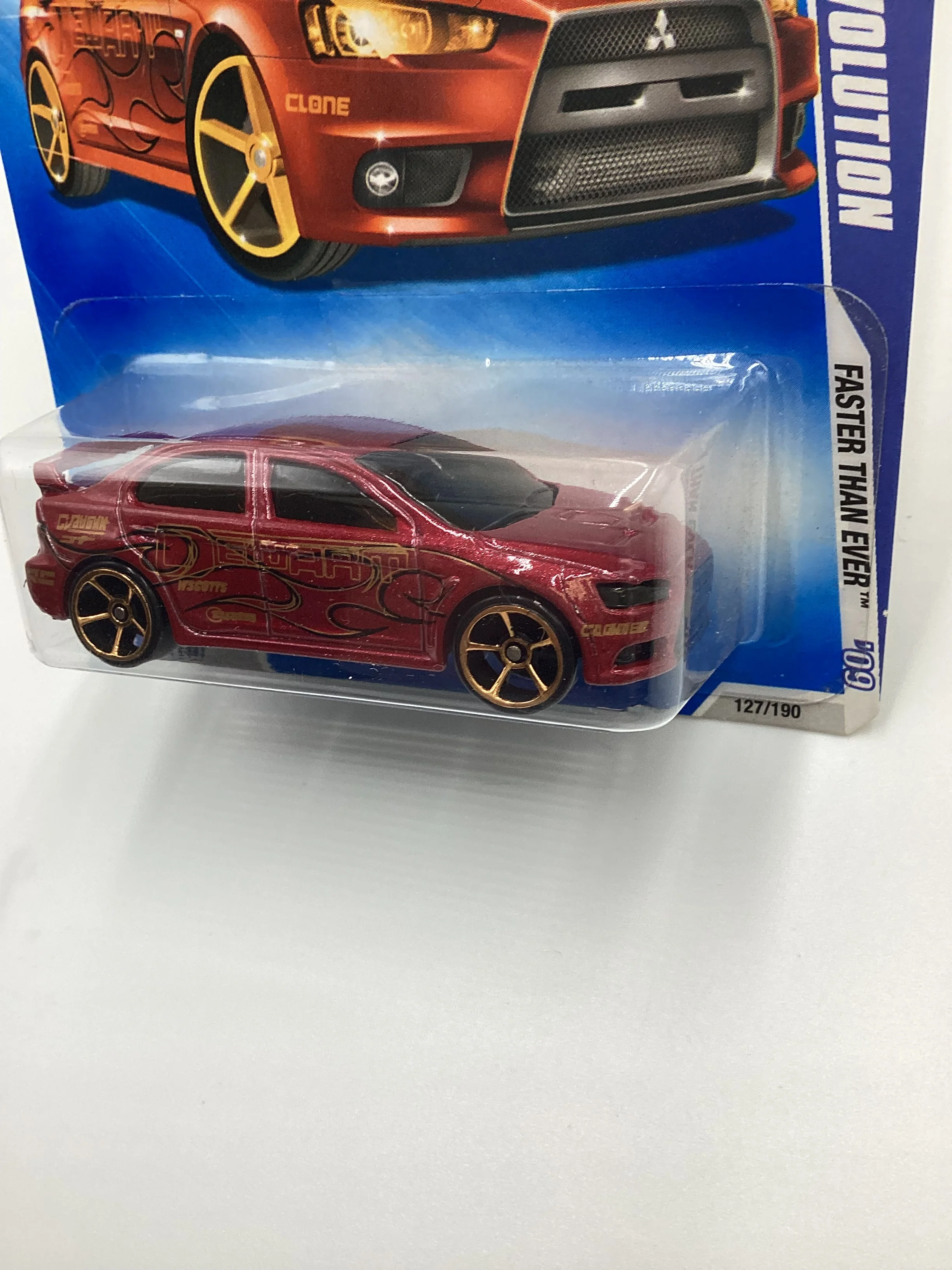 2009 Hot wheels #127 2008 Lancer Evolution FTE Red SR - Image 4