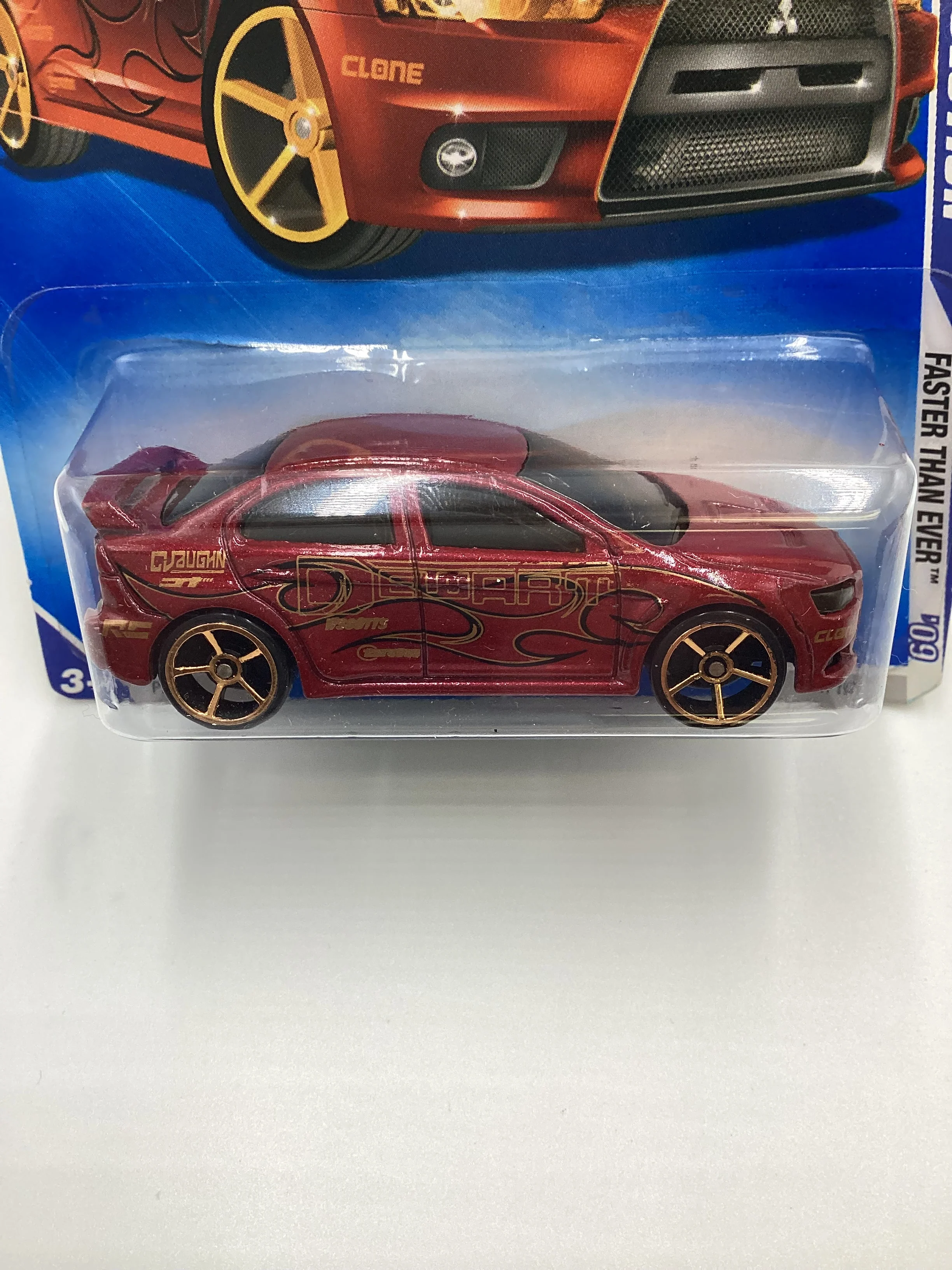 2009 Hot wheels #127 2008 Lancer Evolution FTE Red Rear Tampo Drop SR - Image 3