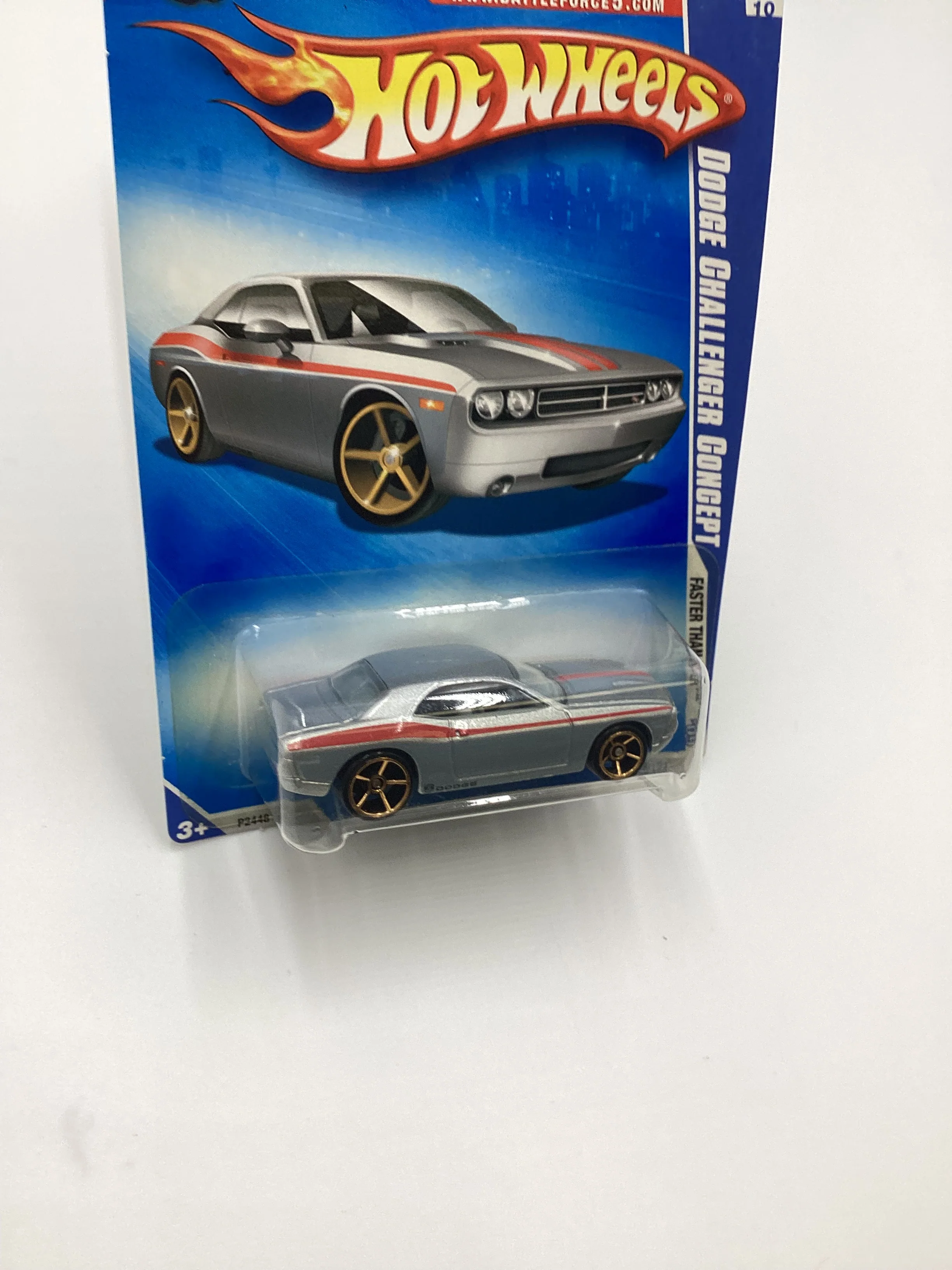 2009 Hot Wheels #128 Dodge Challenger Concept FTE faster than ever Silver Battle Force Card 44C - Image 6