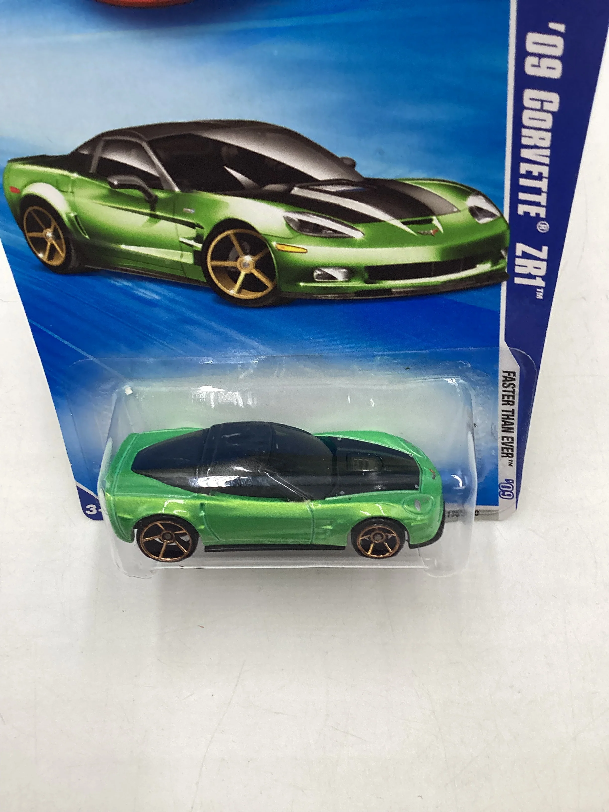 2009 Hot Wheels #135 09 Corvette ZR1 Green 18D - Image 6