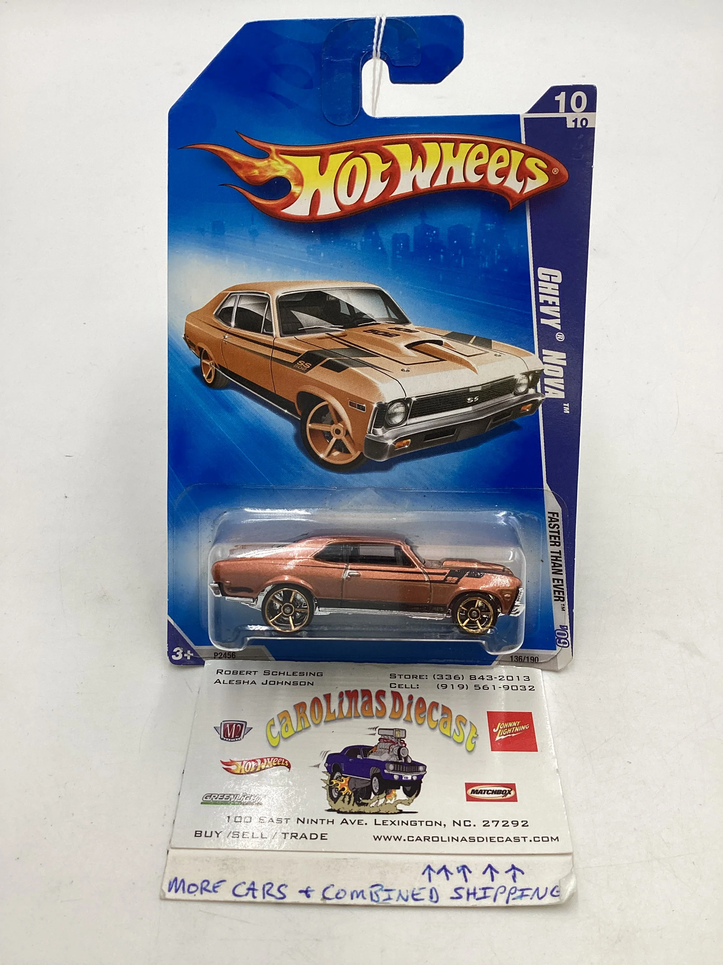 2009 Hot Wheels #136 Chevy Nova 13E