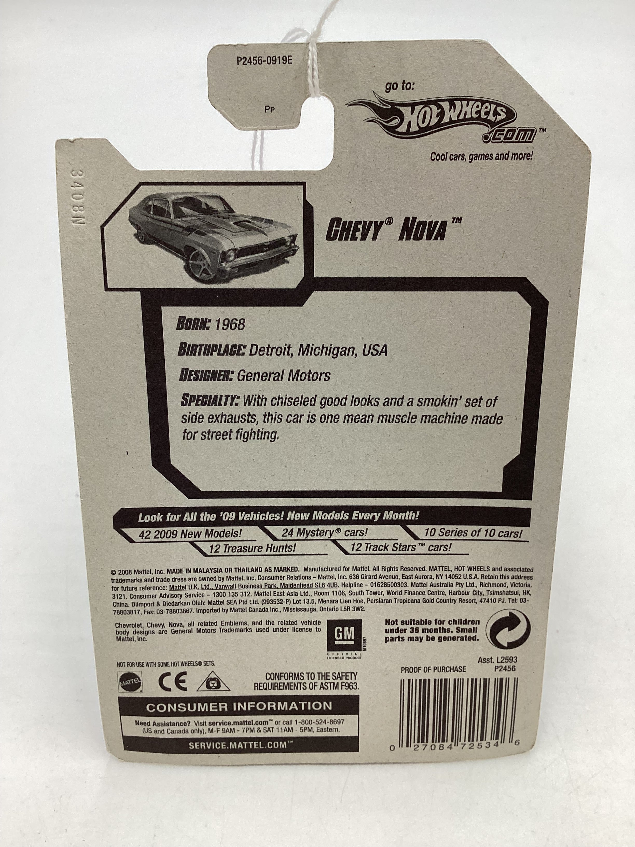 2009 Hot Wheels #136 Chevy Nova 13E - Image 7