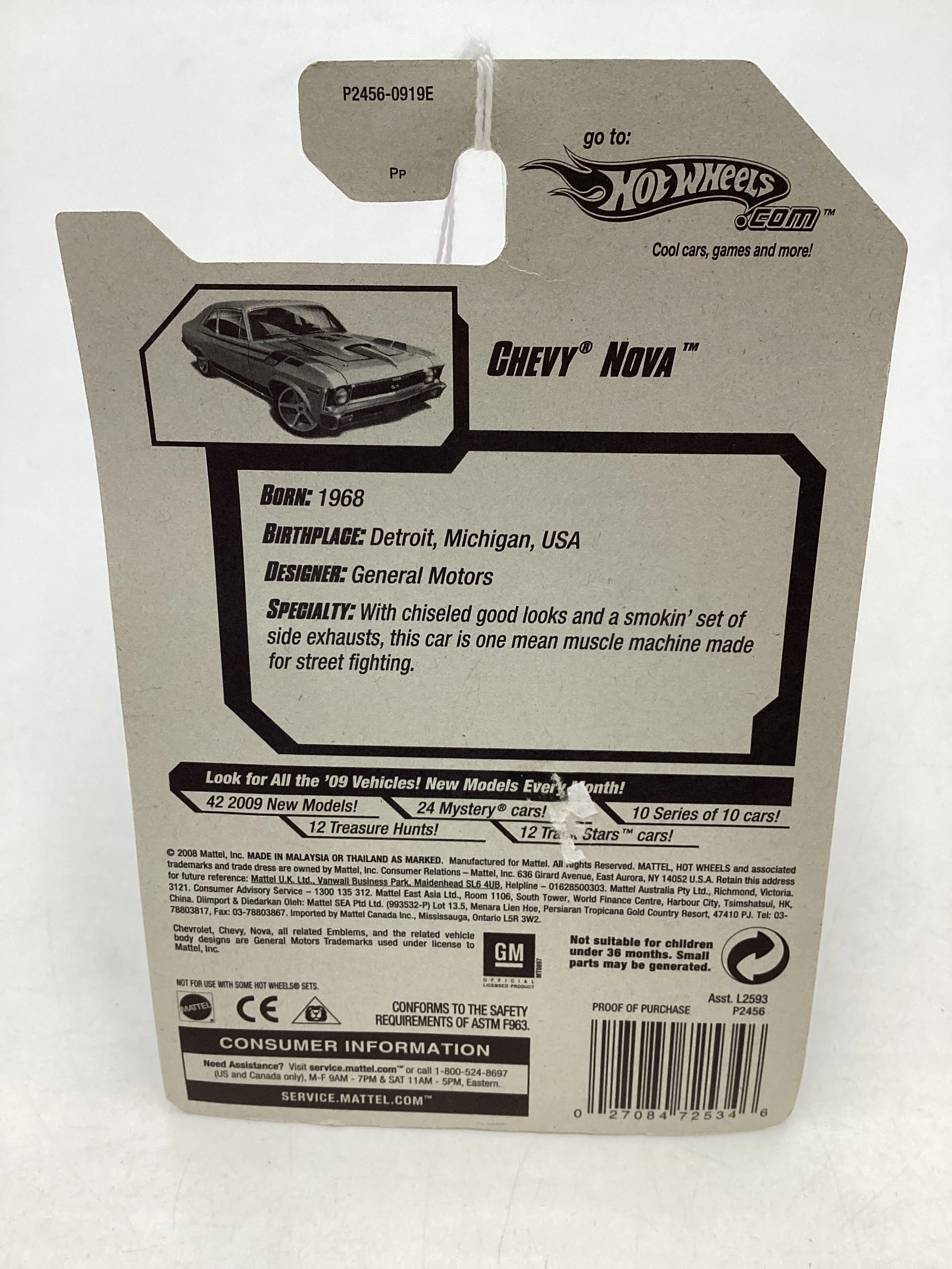 2009 Hot Wheels #136 Chevy Nova Copper 13E - Image 7