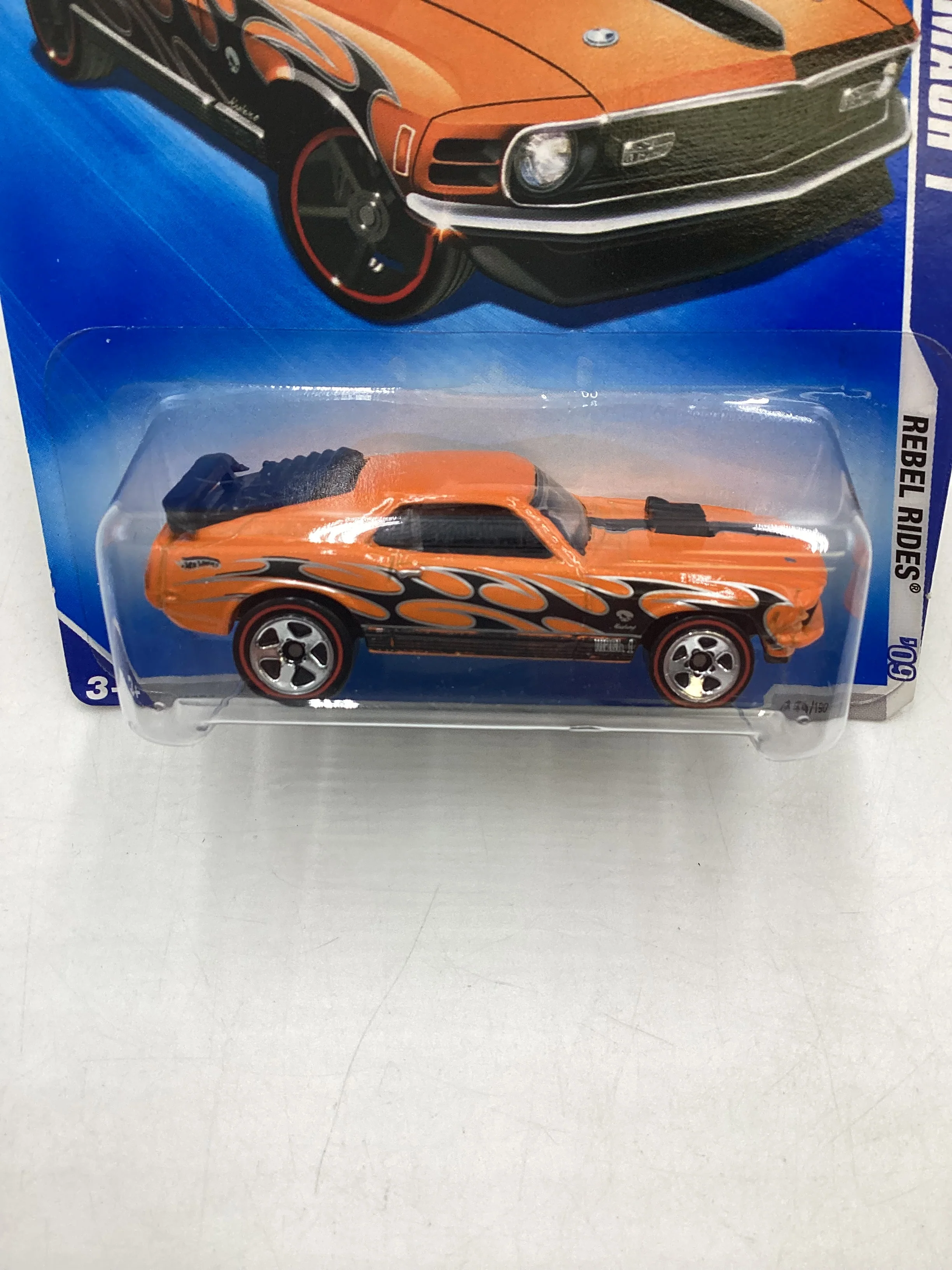 2009 Hot Wheels #144 Mustang Mach 1 Orange Walmart Exclusive 238E - Image 3