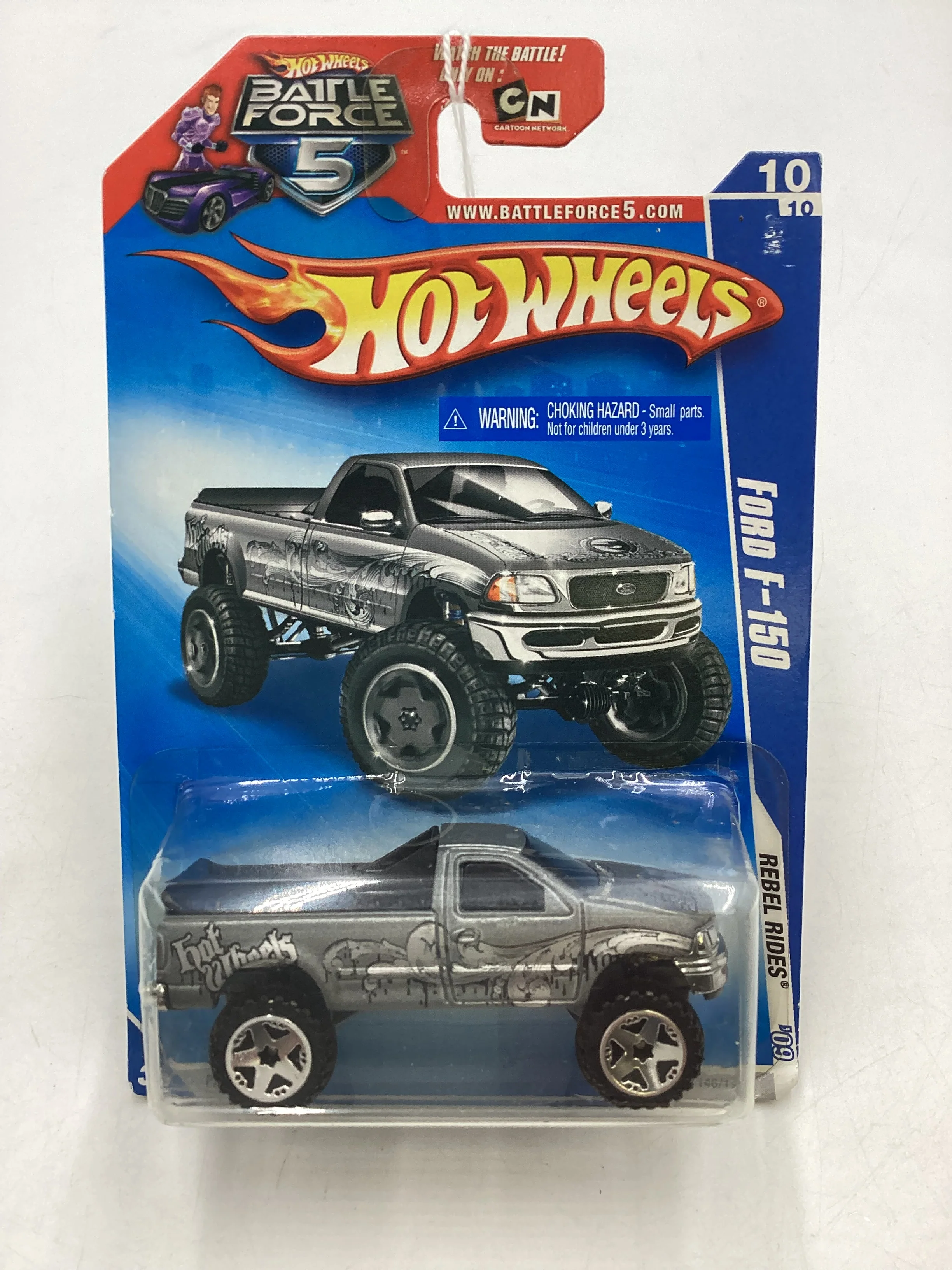 2009 Hot Wheels #146 Ford F-150 Silver 23B - Image 2