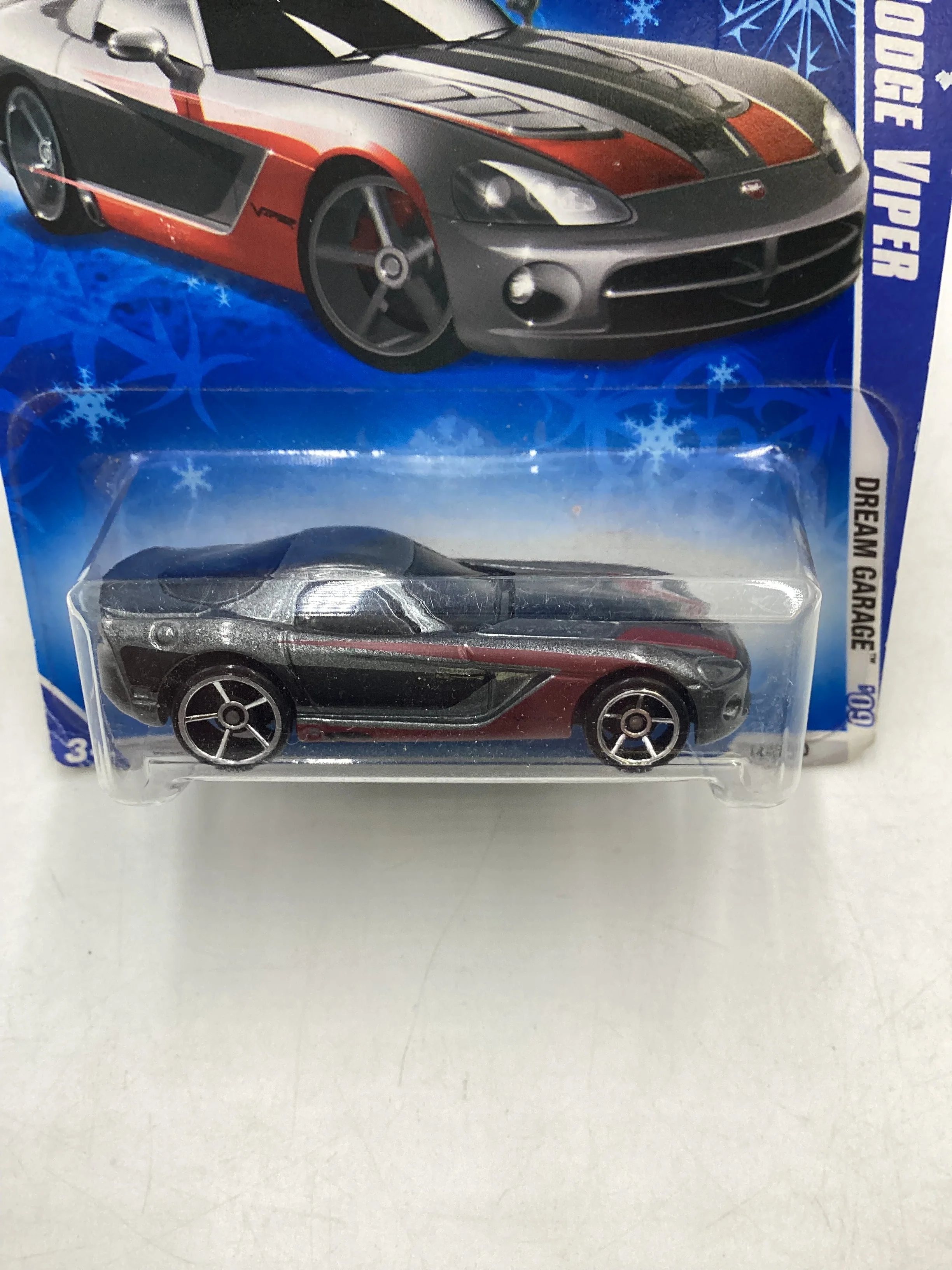 2009 Hot Wheels #147 2006 Dodge Viper Gray Target snowflake card 238D - Image 3