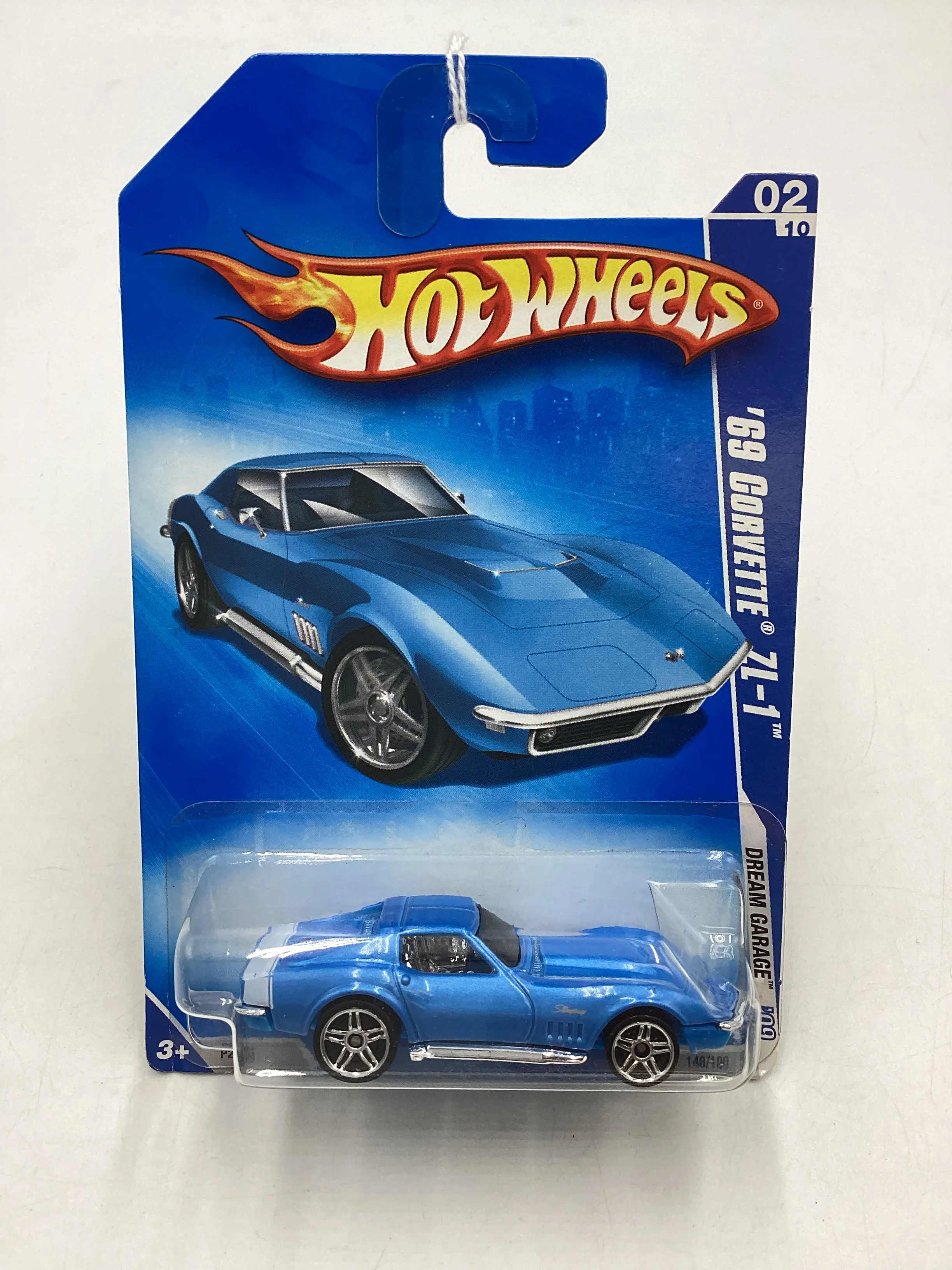 2009 Hot Wheels #148 69 Corvette ZL-1 Blue 5F - Image 2