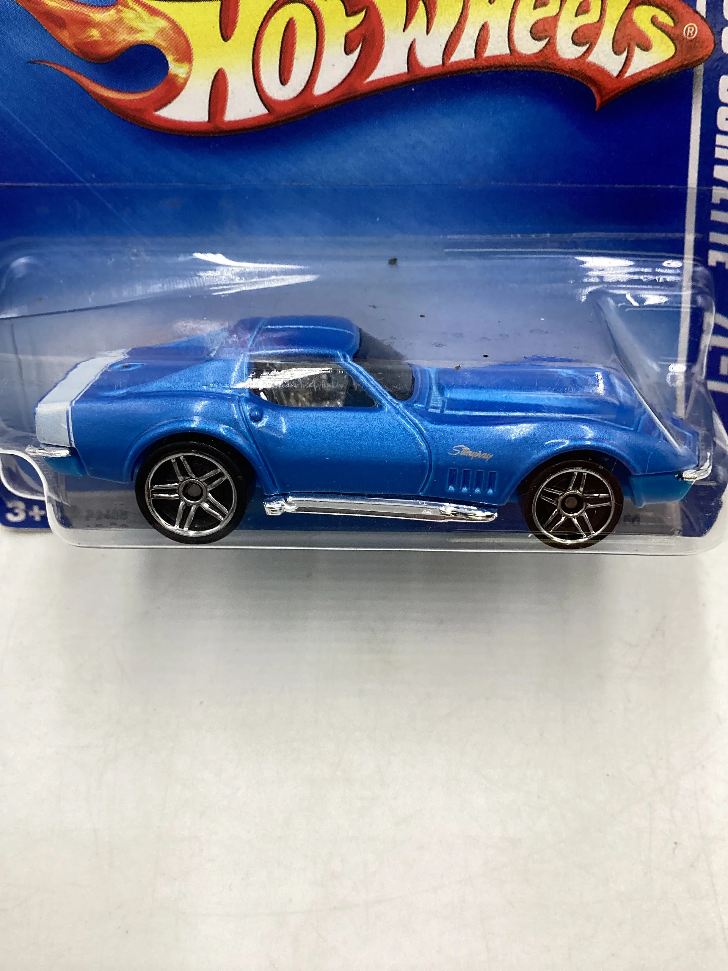 2009 Hot Wheels #148 69 Corvette ZL-1 Blue Short Card 9A - Image 3