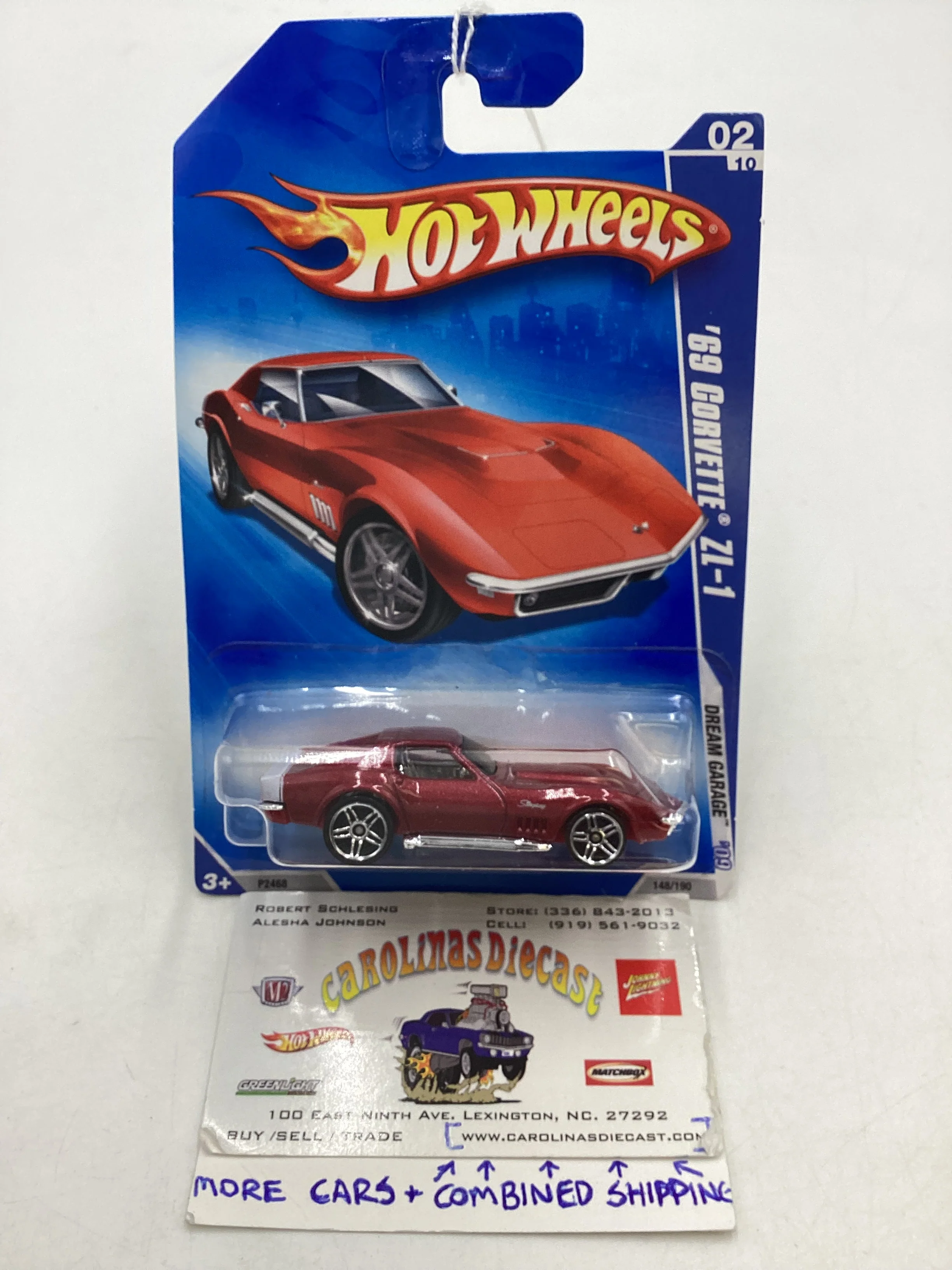 2009 Hot Wheels #148 69 Corvette ZL-1 Red 5F