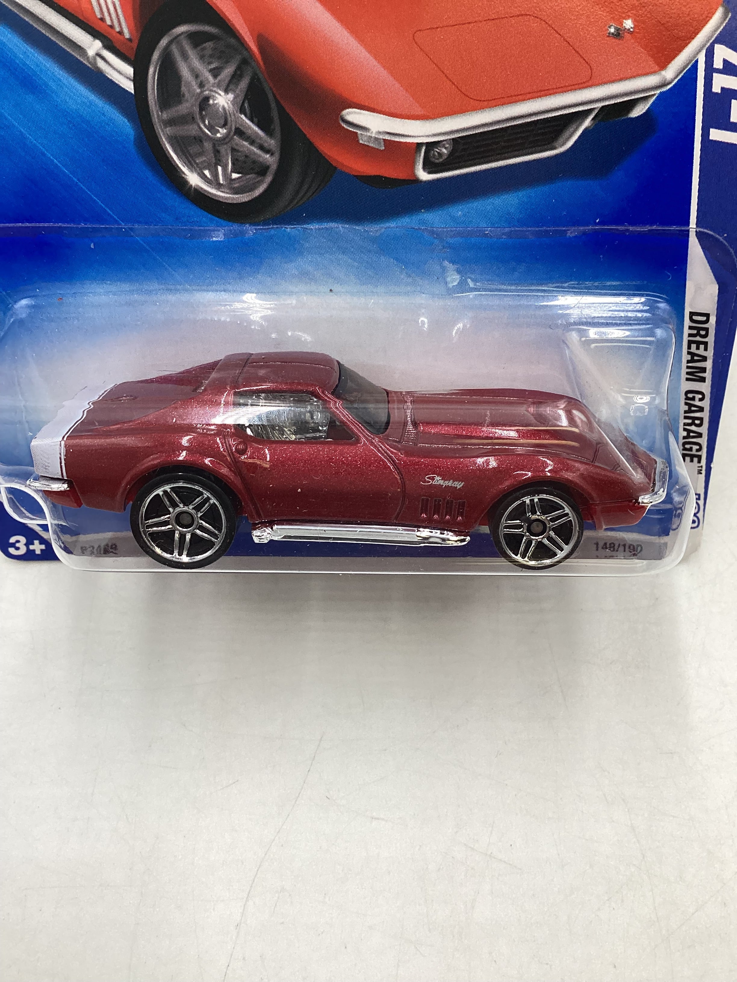 2009 Hot Wheels #148 69 Corvette ZL-1 Red 5F - Image 3