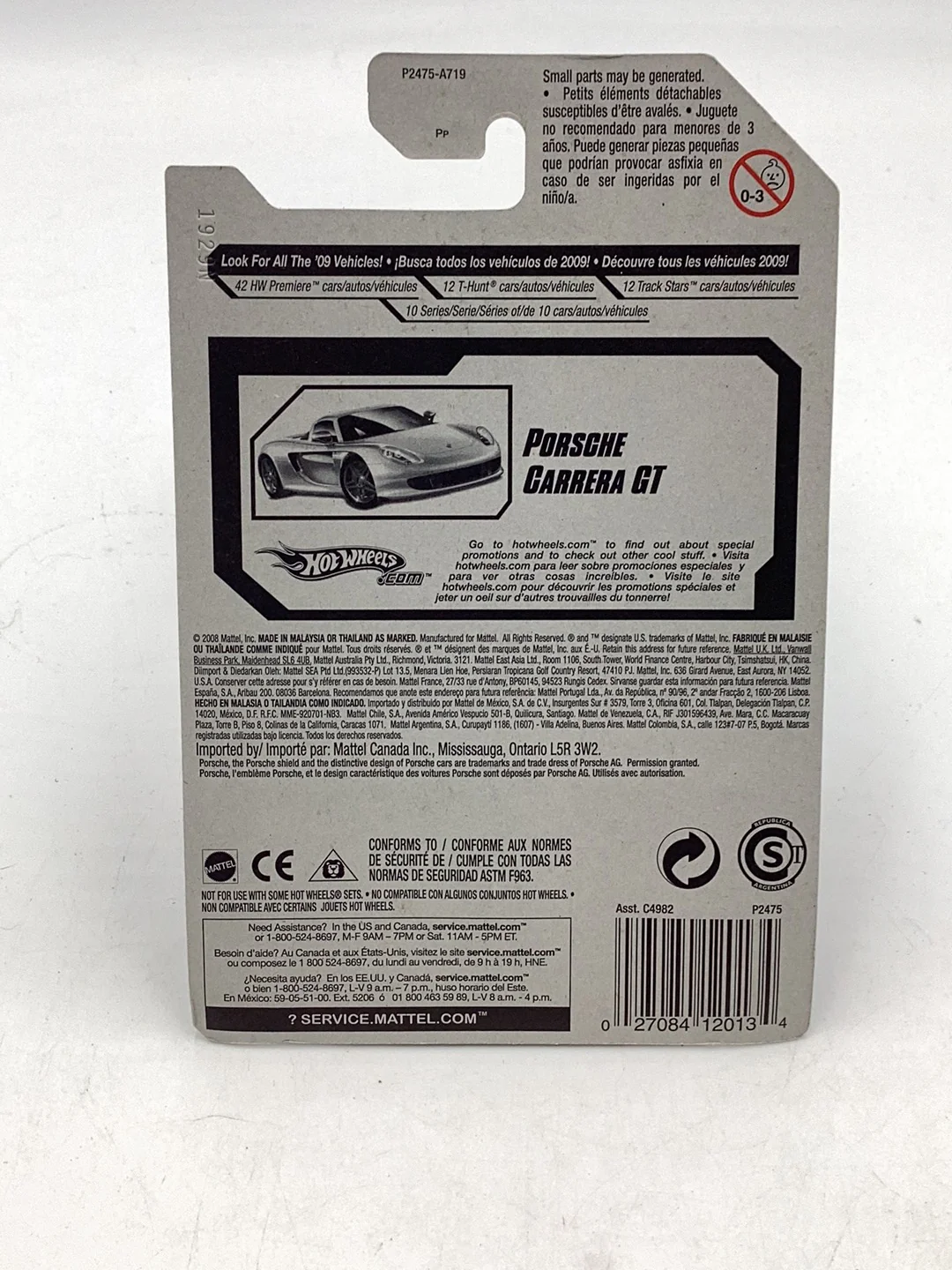 2009 Hot Wheels #155 Porsche Carrera Gt PP1 - Image 6
