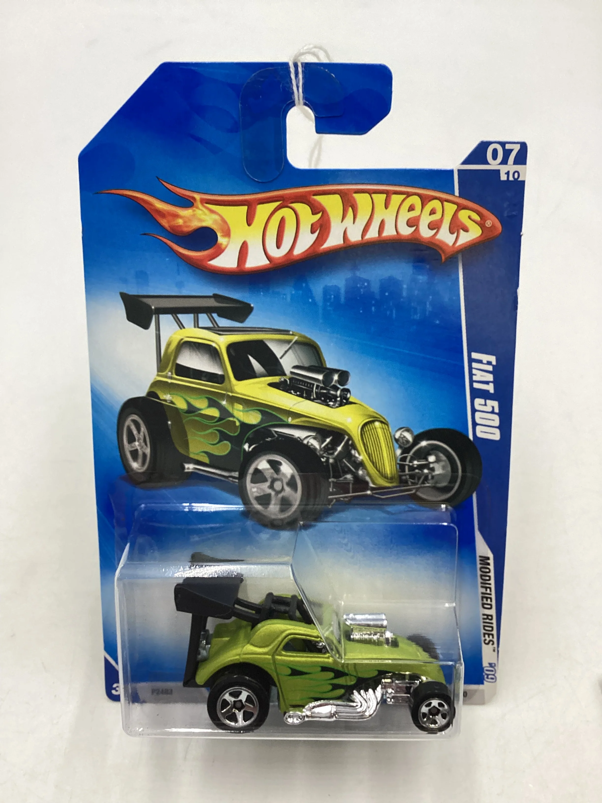 2009 Hot Wheels #163 Fiat 500 Green 64B - Image 2