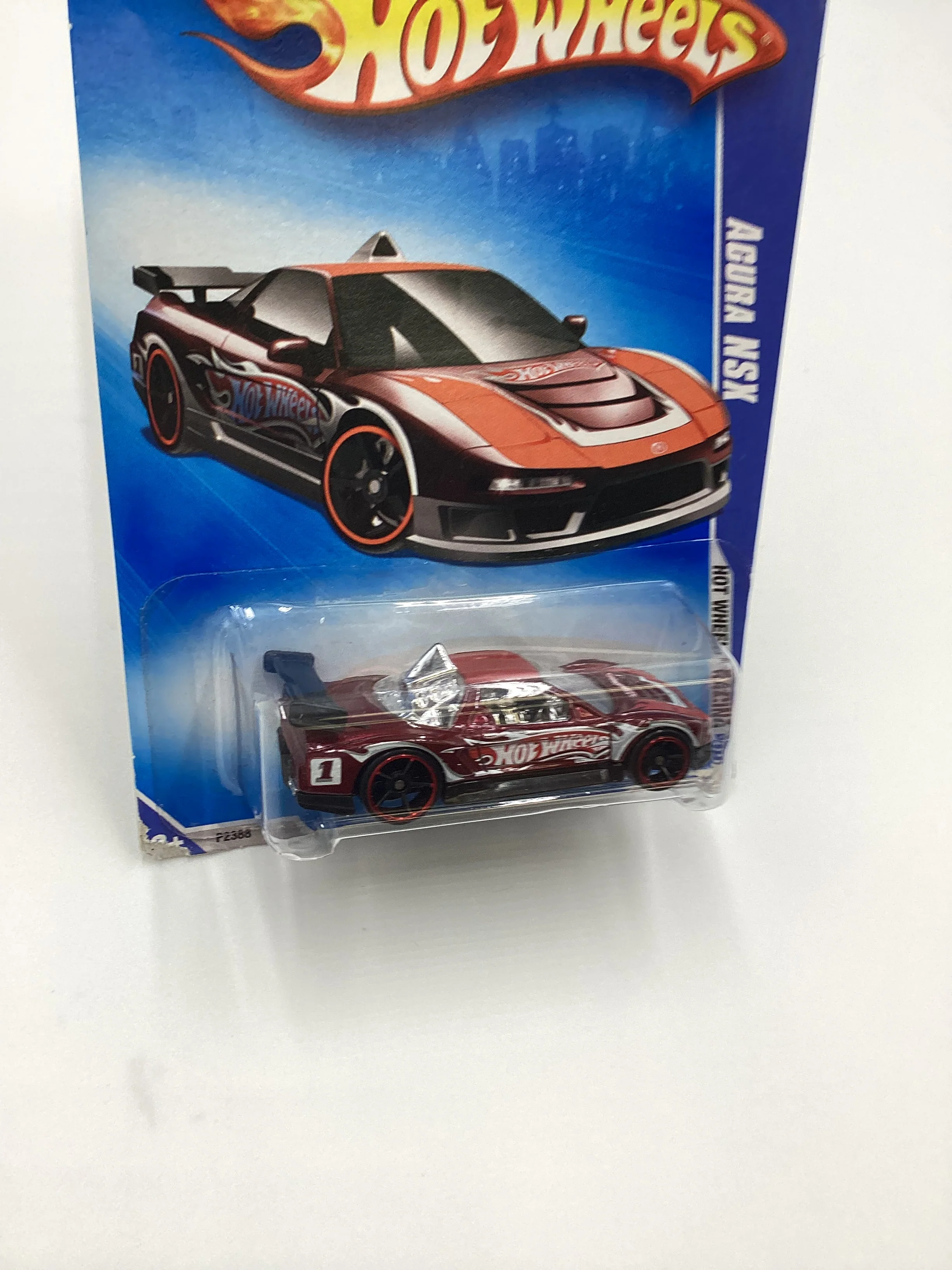 2009 Hot Wheels #68 Acura NSX Maroon 106A - Image 5