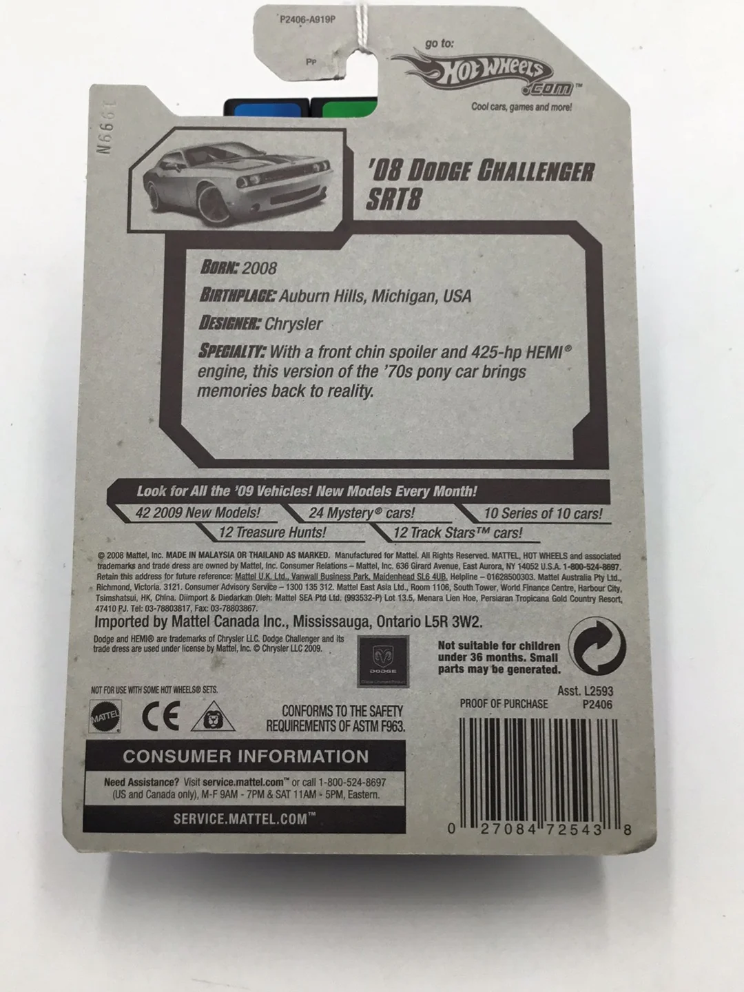 2009 Hot Wheels #86 08 dodge challenger SRT8 Green U4 - Image 6