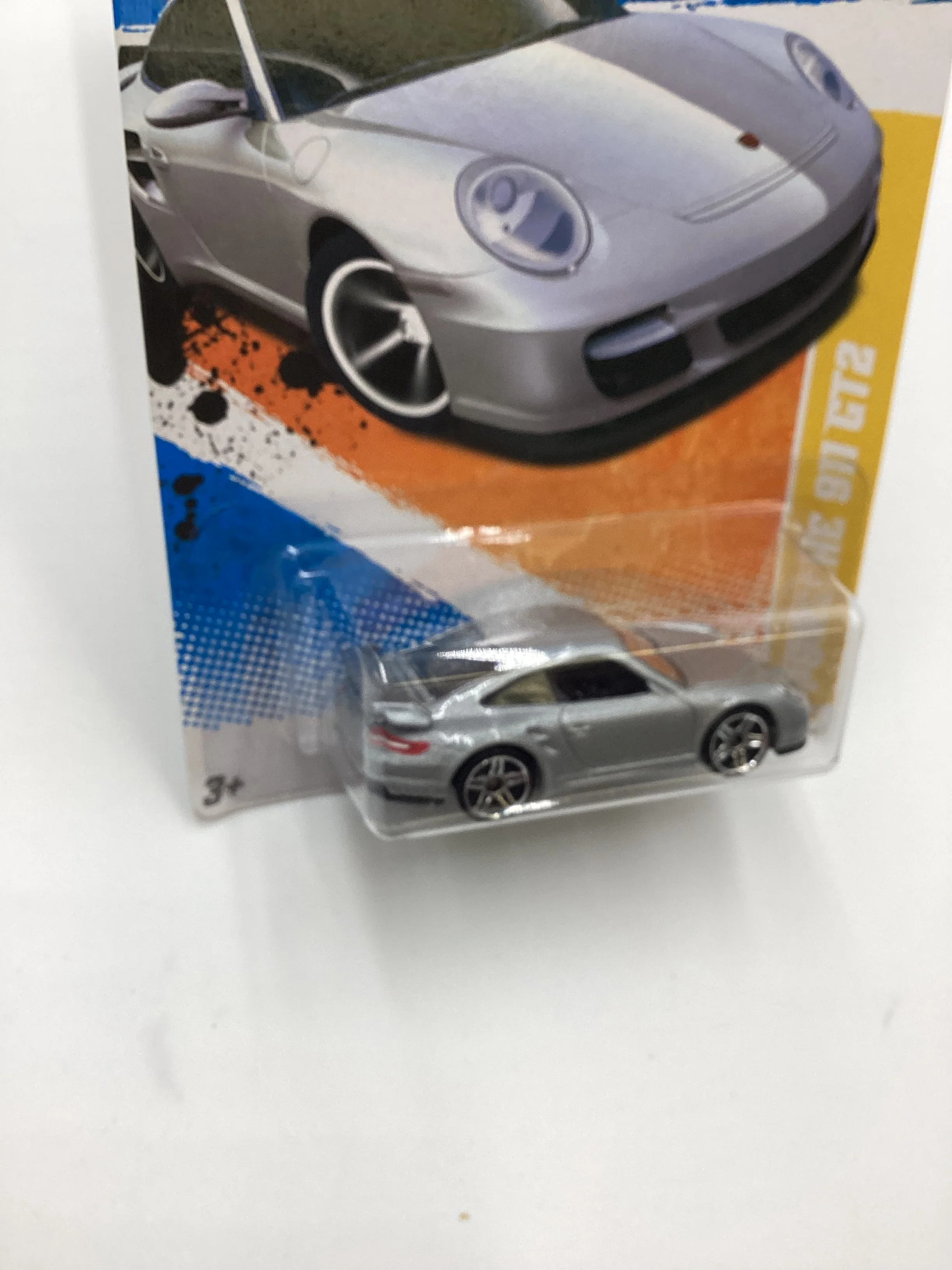 2010 Hot Wheels #014 Porsche 911 GT2 Silver (SR) - Image 5