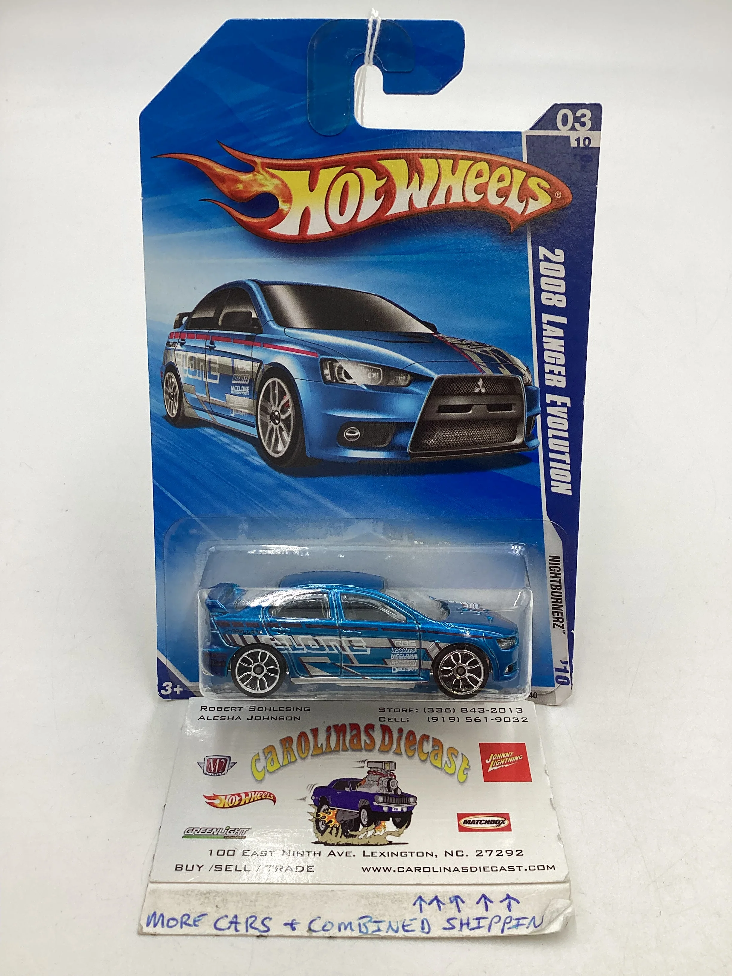 2010 Hot Wheels #091 Blue 2008 Lancer Evolution 91D