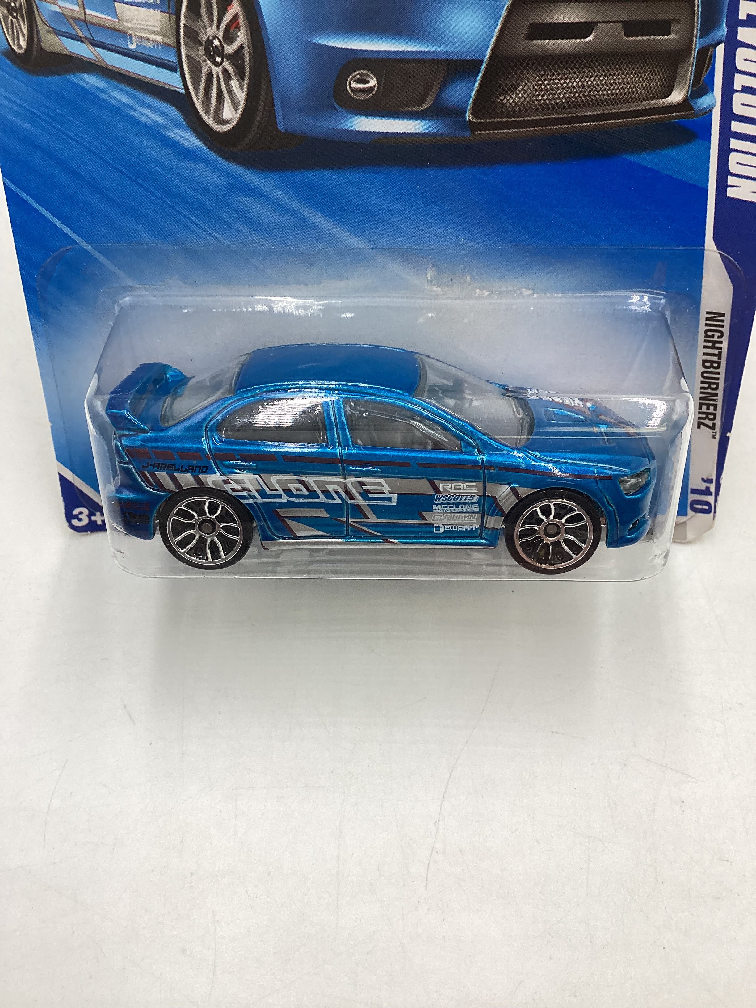 2010 Hot Wheels #091 Blue 2008 Lancer Evolution 91D - Image 3