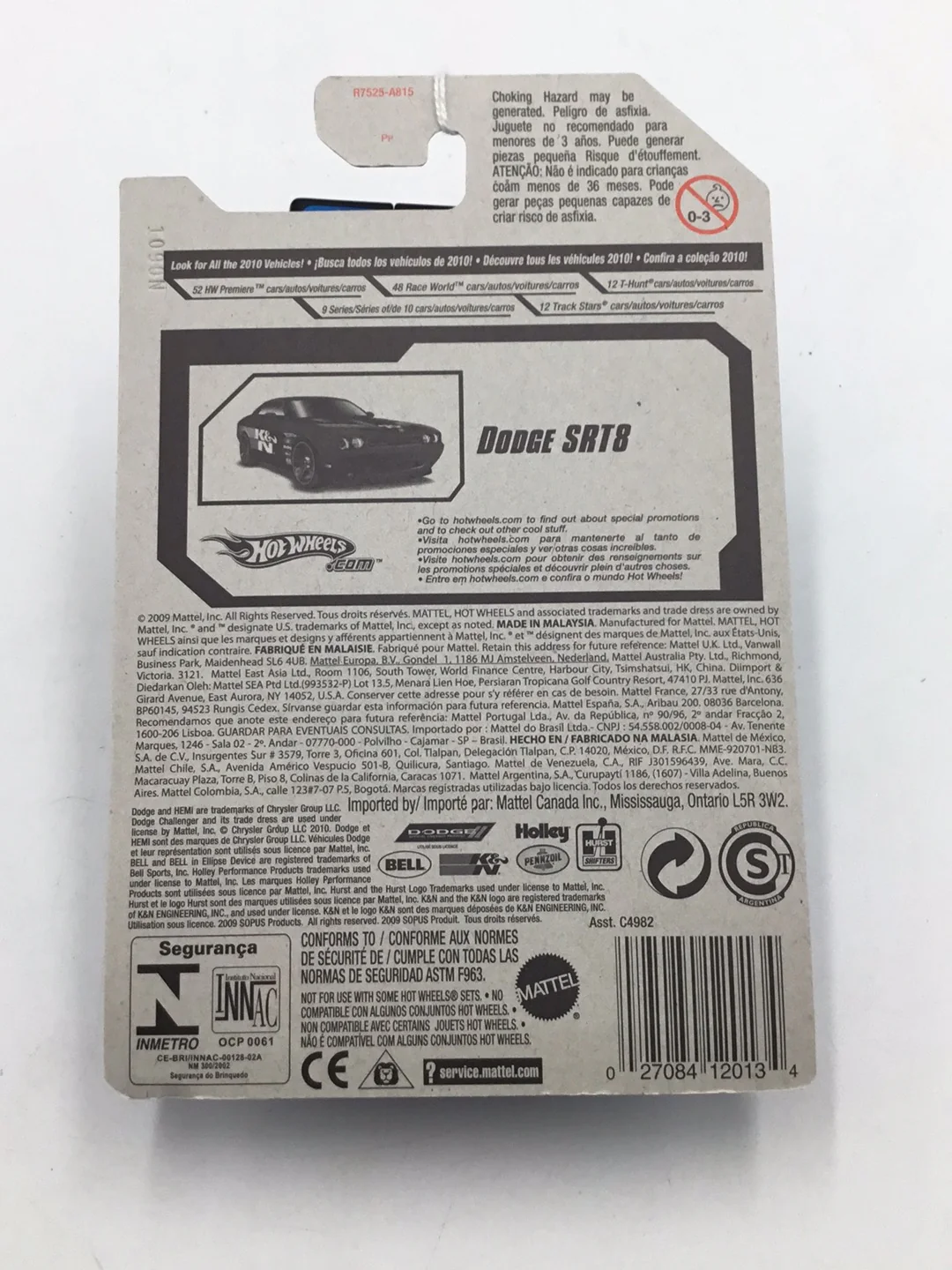 2010 Hot Wheels #108 Dodge challenger SRT8 K&N Black Y4 - Image 6