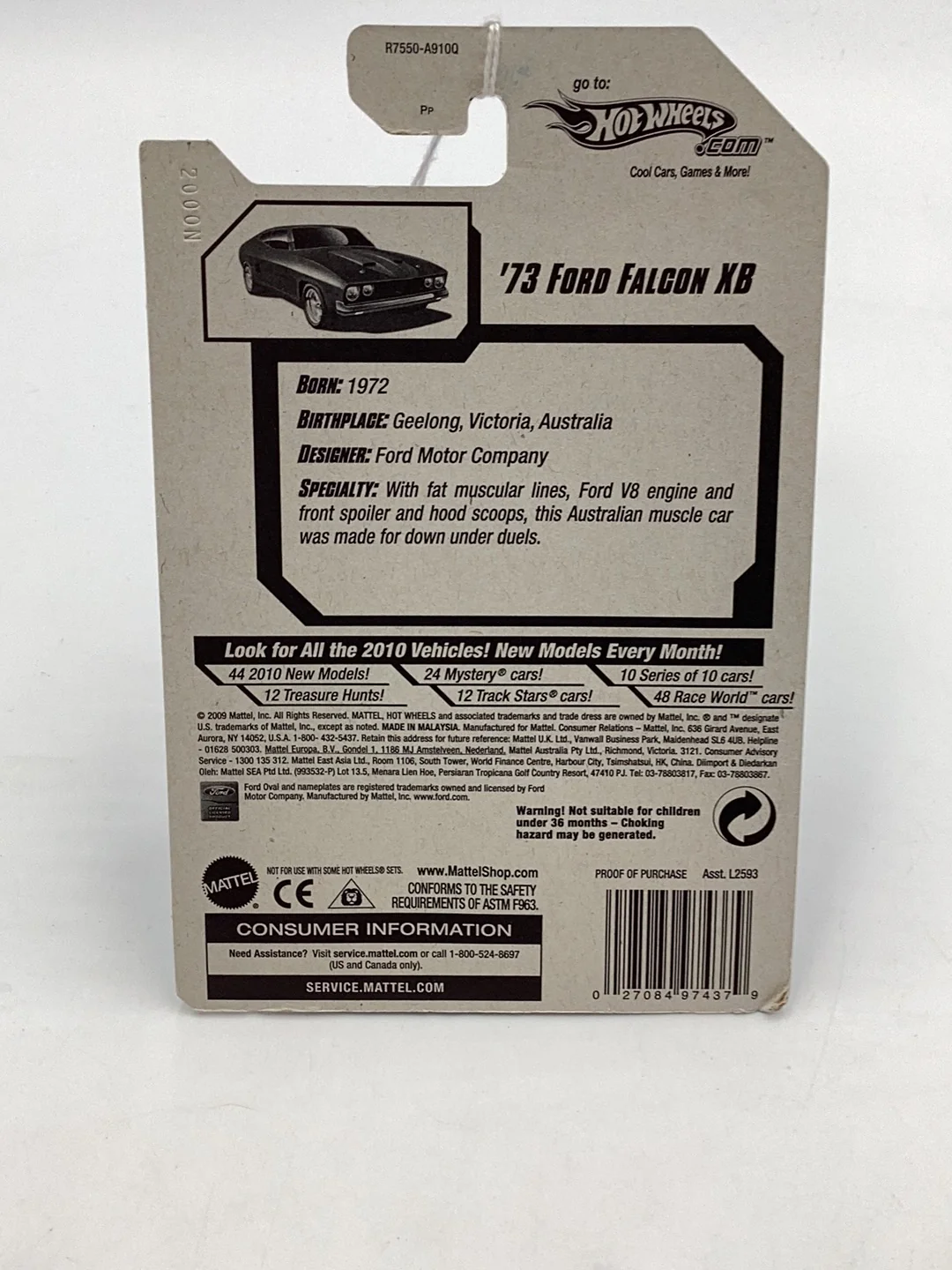 2010 Hot Wheels #125 73 Ford falcon XB blue all stars 25A - Image 7