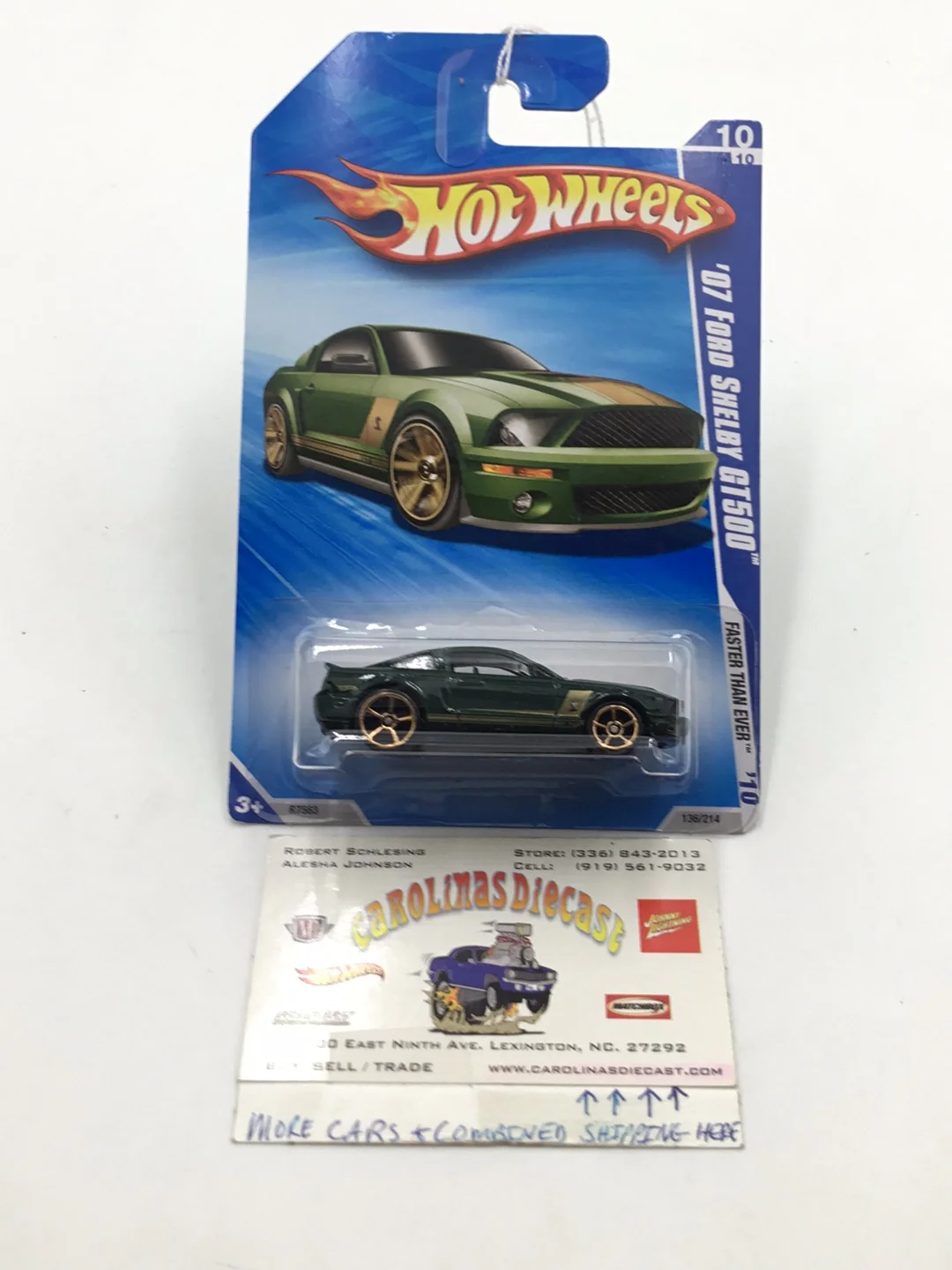 2010 Hot Wheels #136 2007 Ford Shelby Gt500 Green JJ7