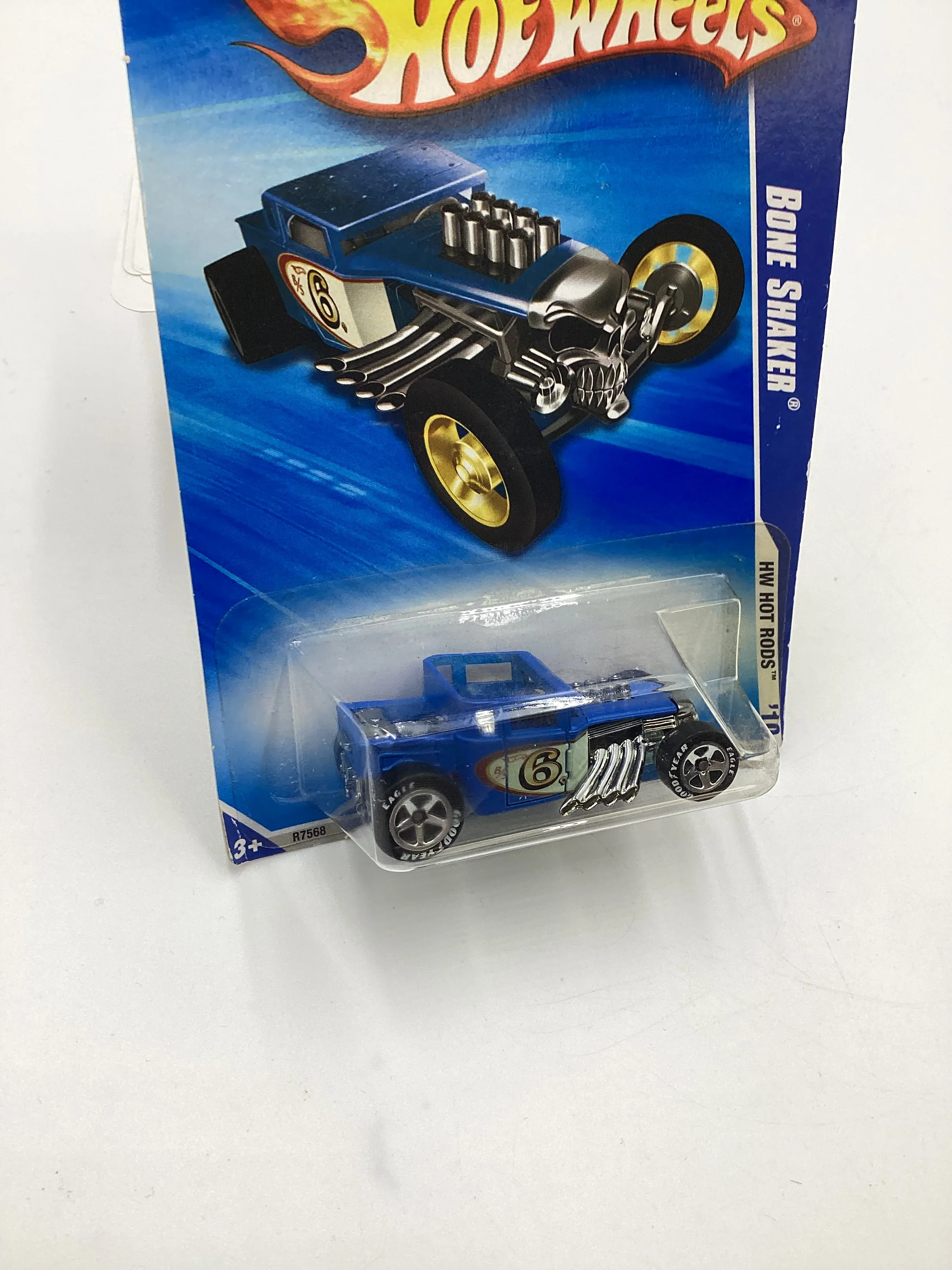 2010 Hot Wheels #143 Bone Shaker Blue Goodyear Tires Walmart Exclusive 234B - Image 5