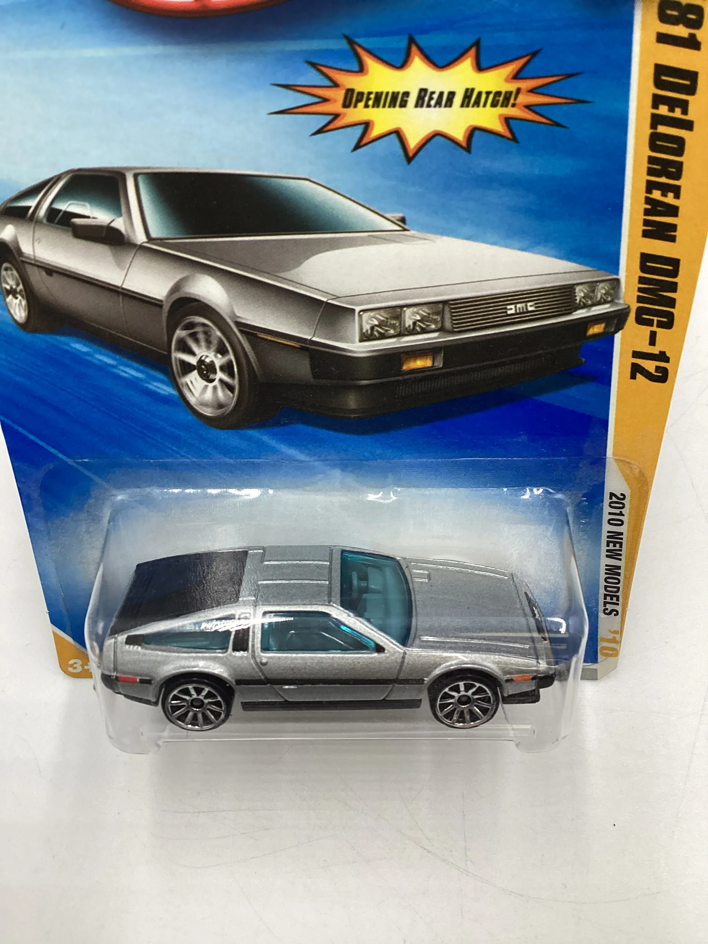 2010 Hot Wheels New Models #15 81 DeLorean DMC-12 Silver - Image 6