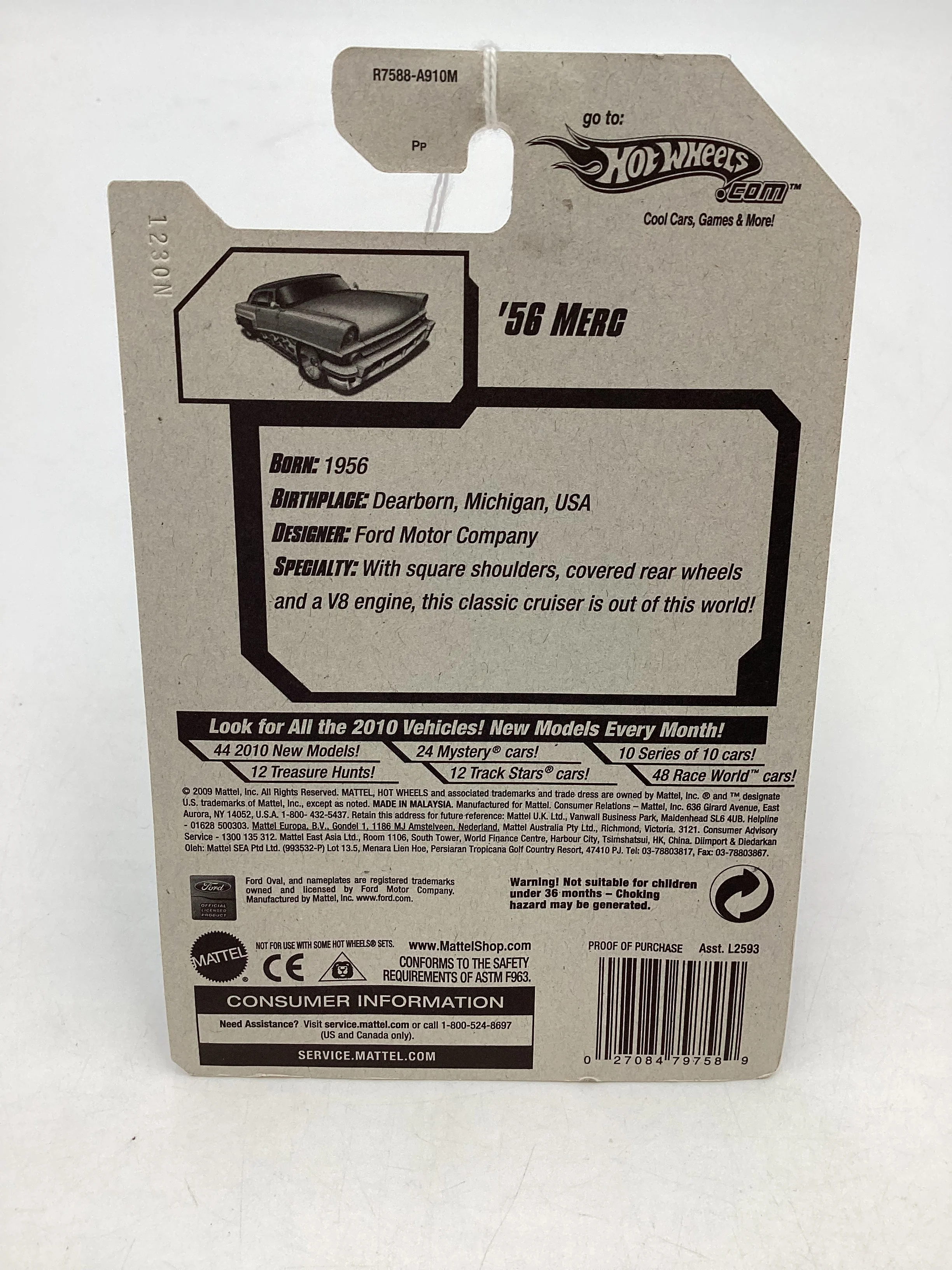 2010 Hot Wheels #163 Purple 56 Merc 50C - Image 7