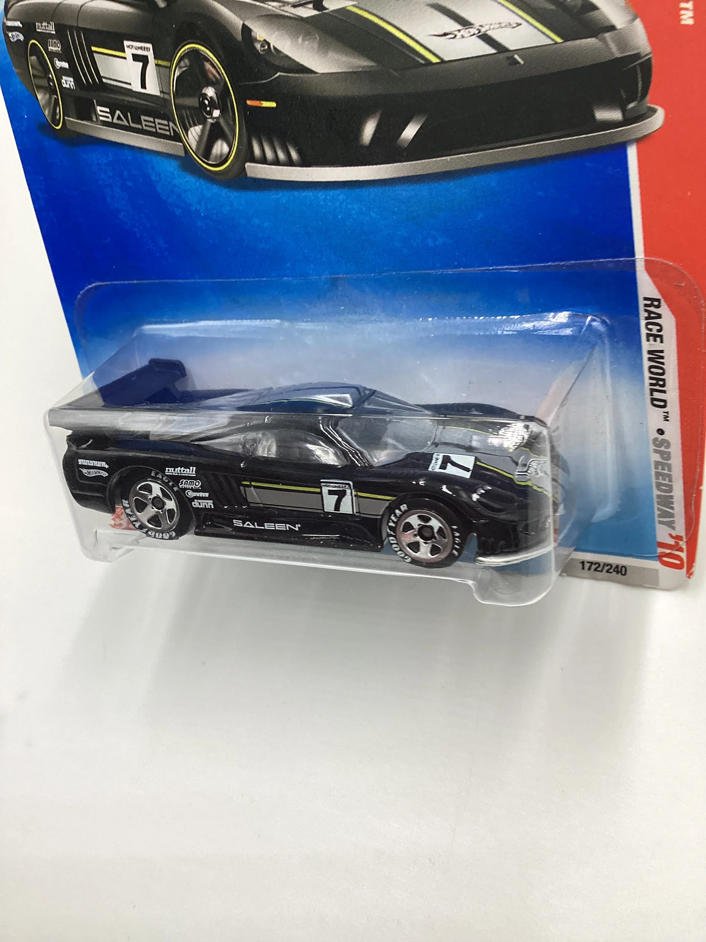 2010 Hot wheels #172 Saleen S7 Black Walmart Exclusive Goodyear Tires 239B - Image 4