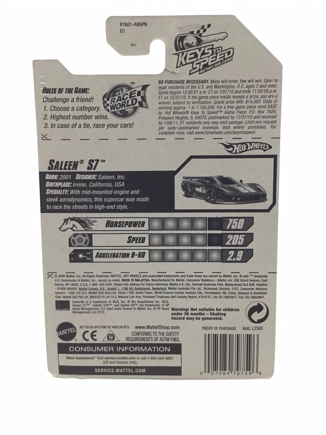2010 Hot wheels #172 Saleen S7 - Image 6