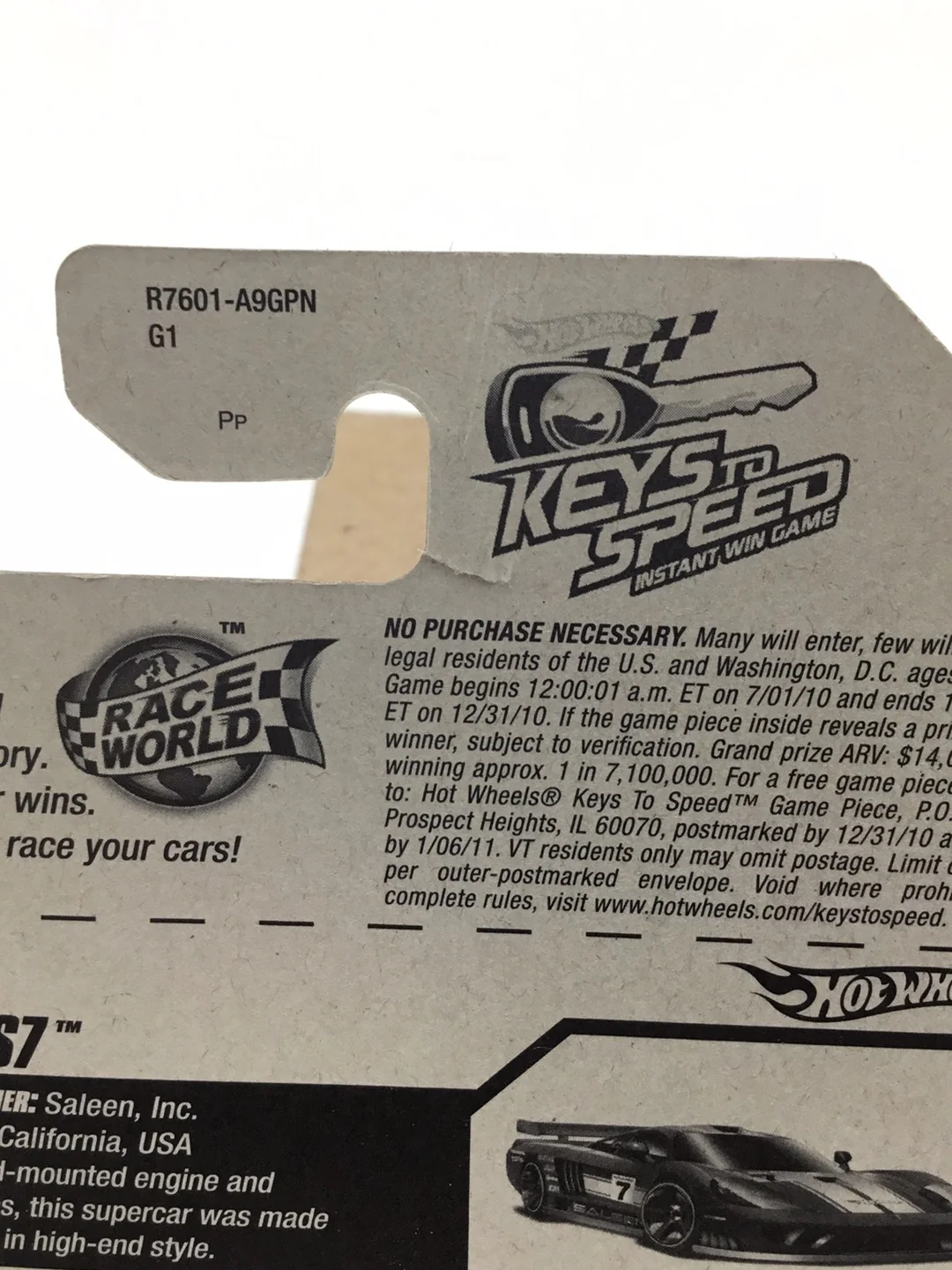 2010 Hot wheels #172 Saleen S7 - Image 7