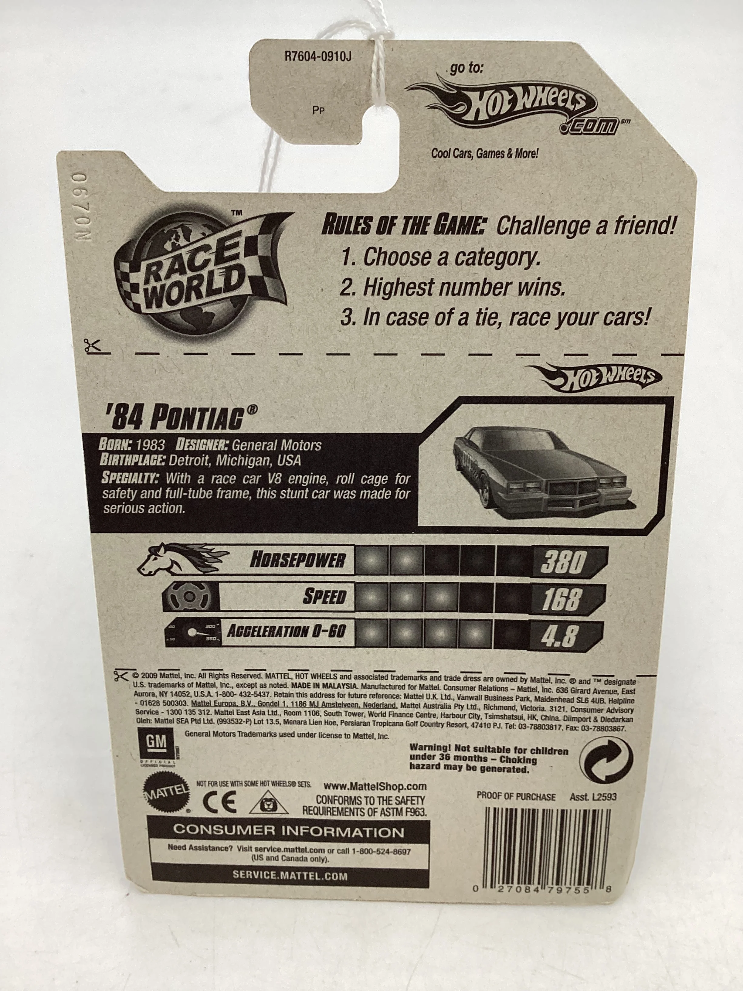 2010 Hot Wheels #175 Green 84 Pontiac 38D - Image 7